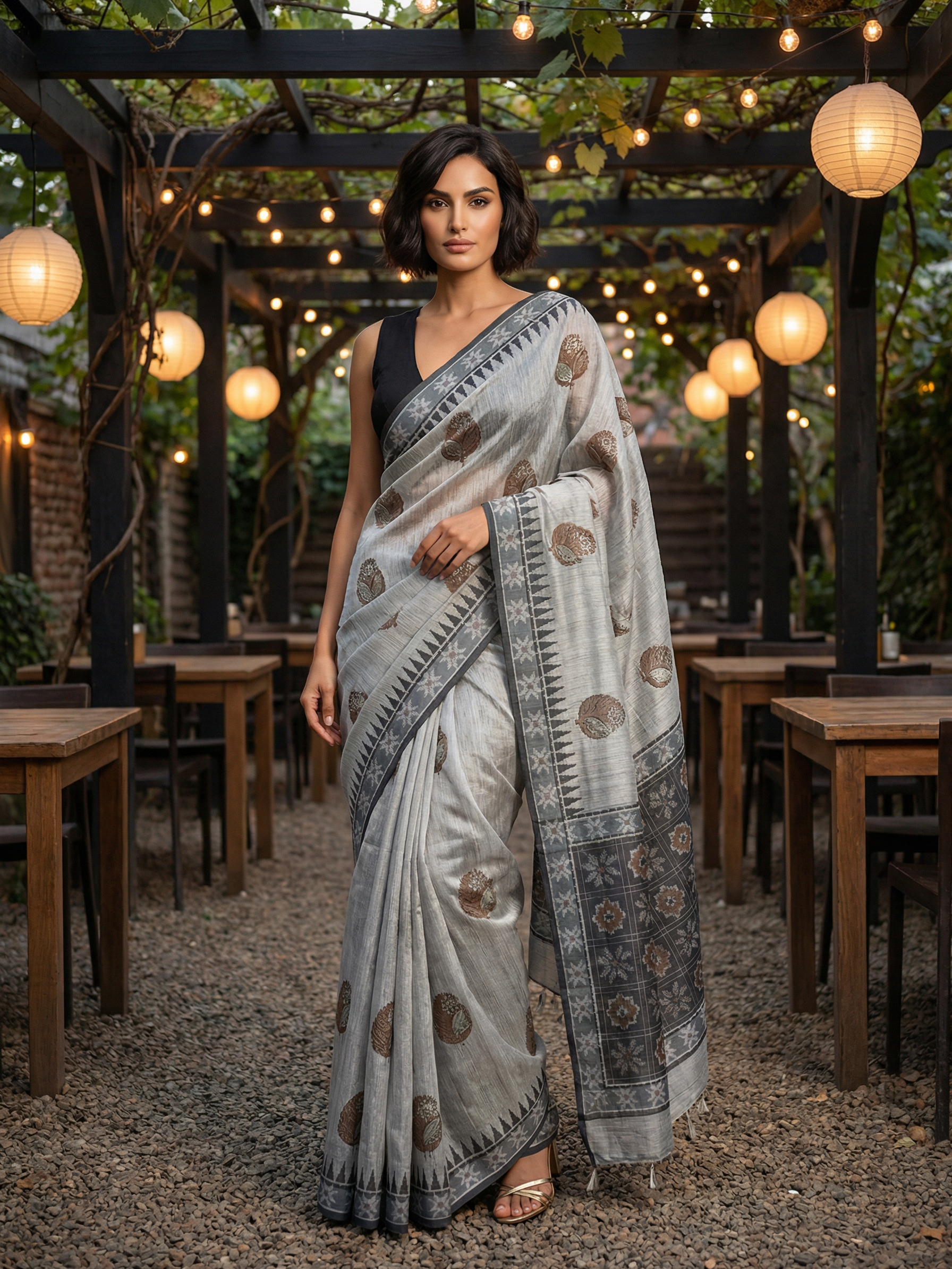 Gauri Grey Saree