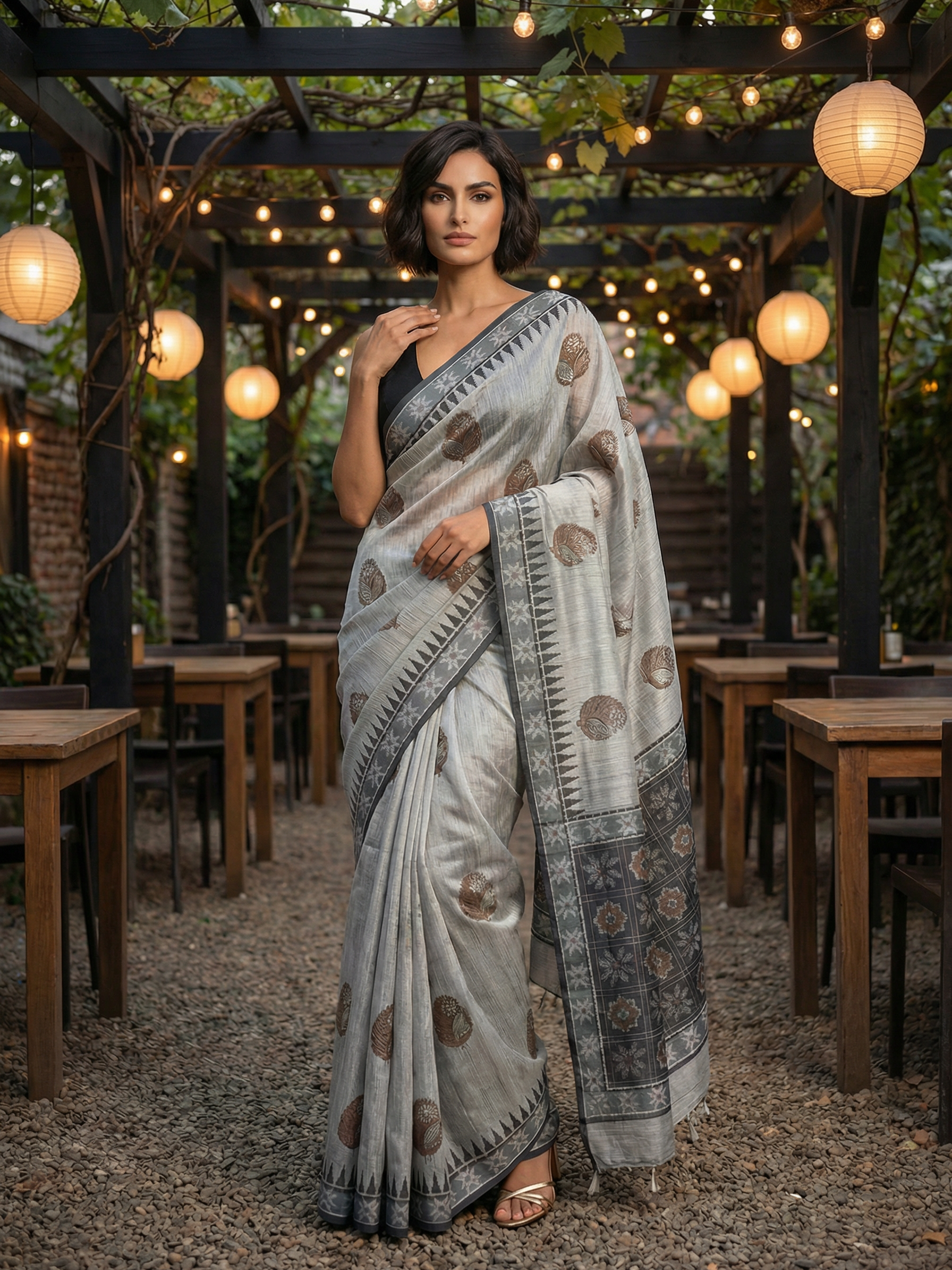 Gauri Grey Saree