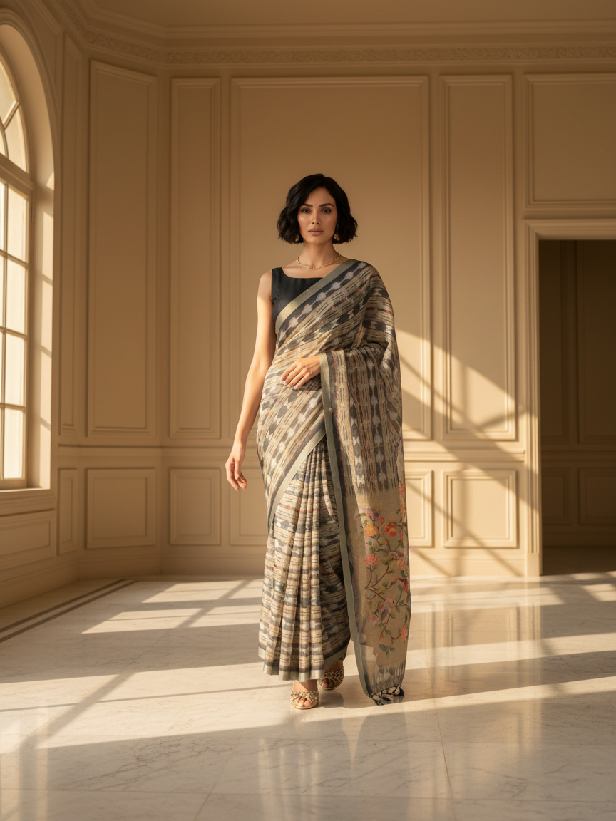 Janvi Ikkat Saree