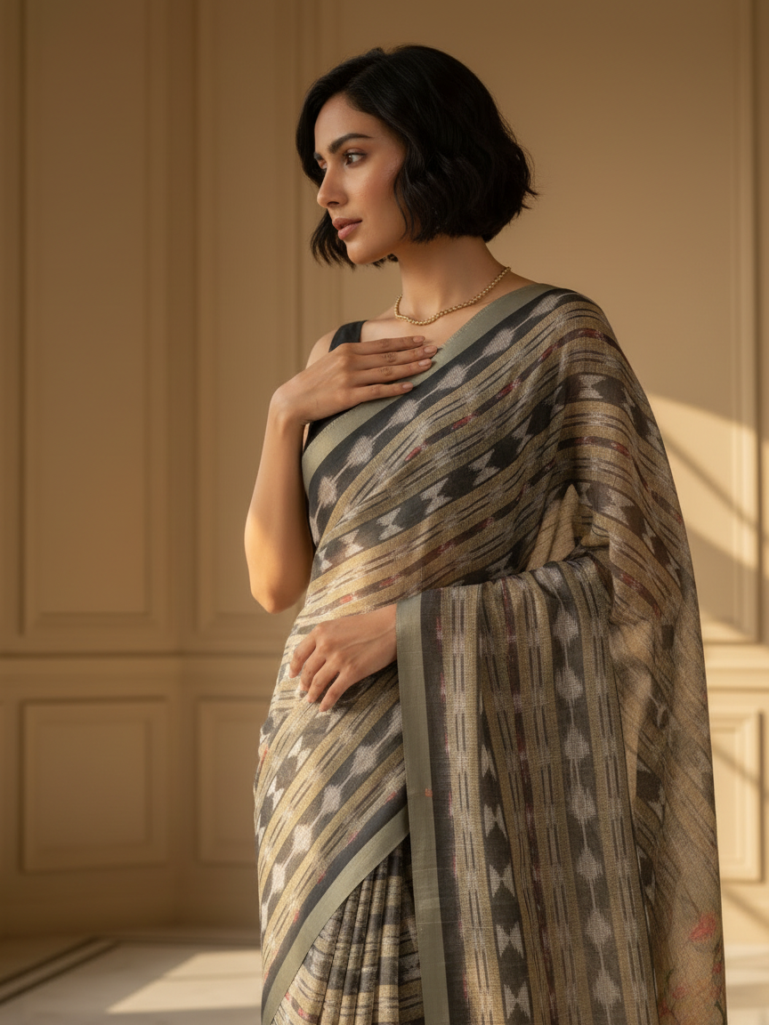 Janvi Ikkat Saree