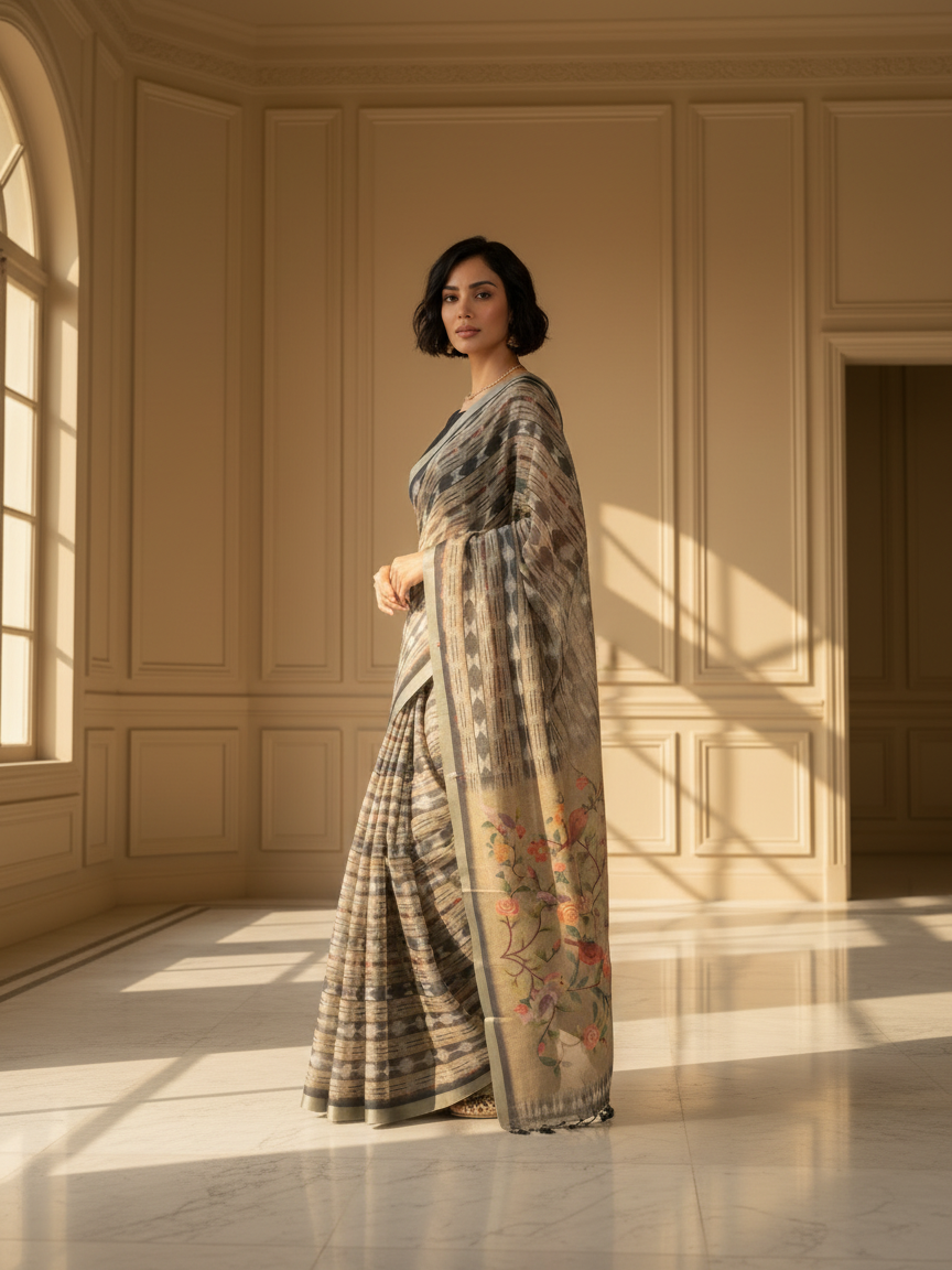 Janvi Ikkat Saree