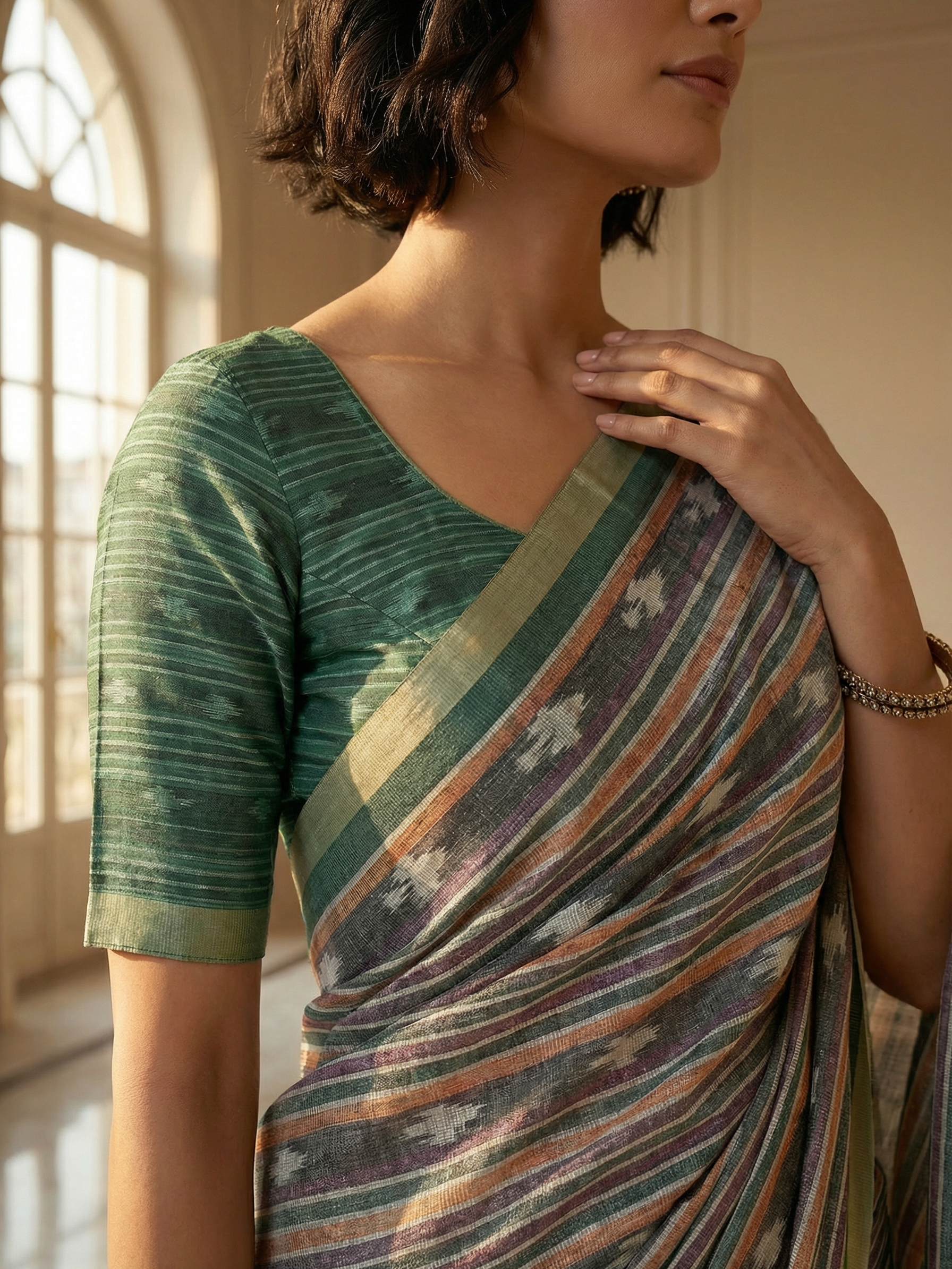 Ikkat Story Saree