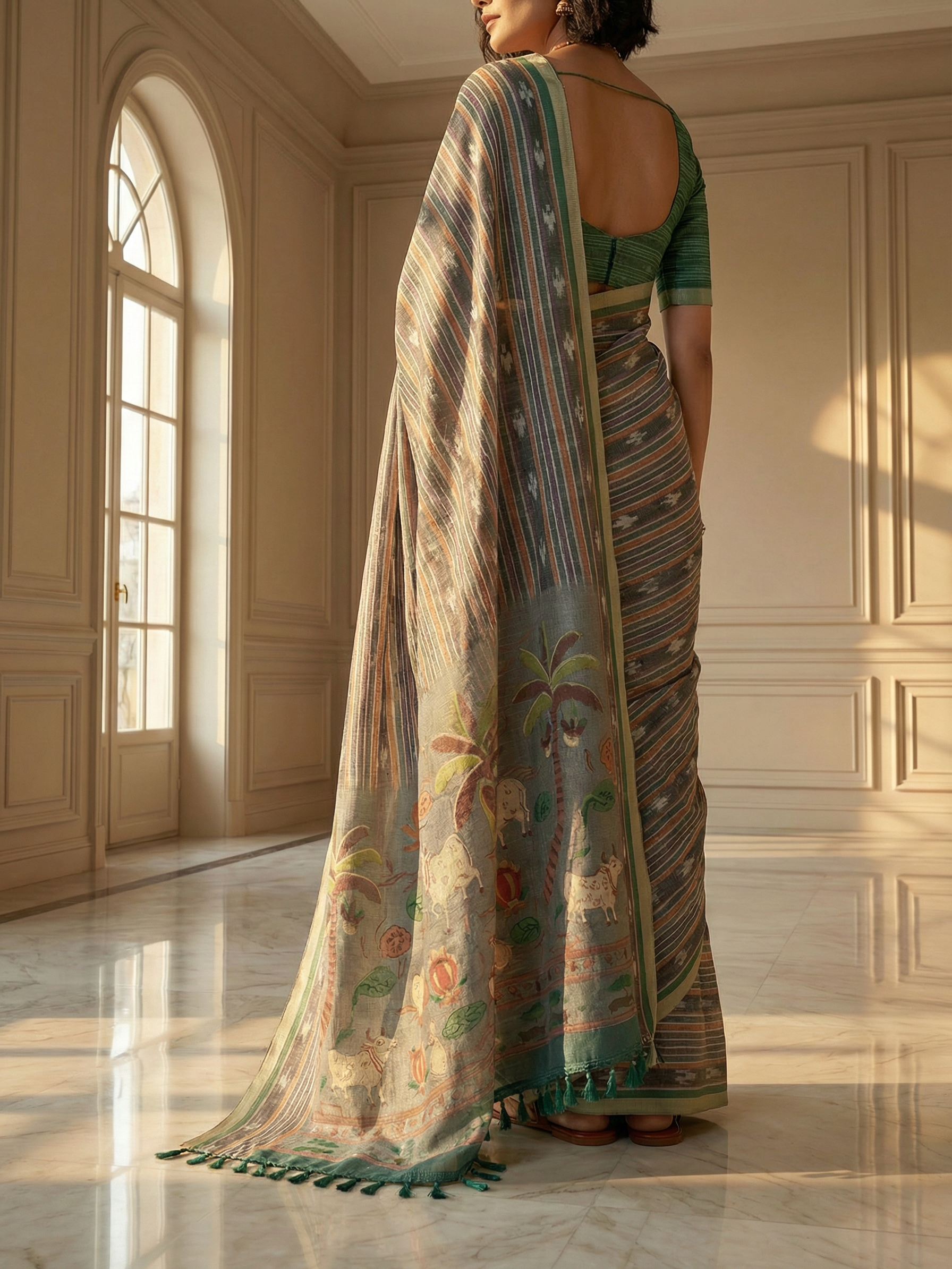 Ikkat Story Saree