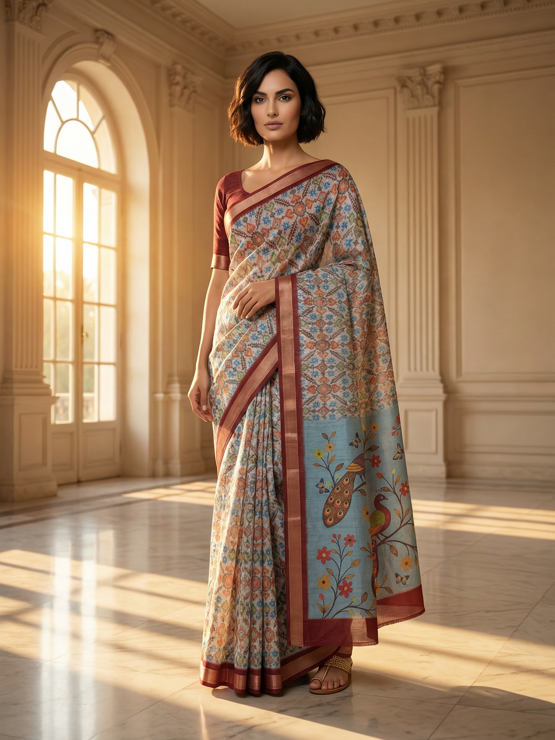 Sneha Peacock Saree