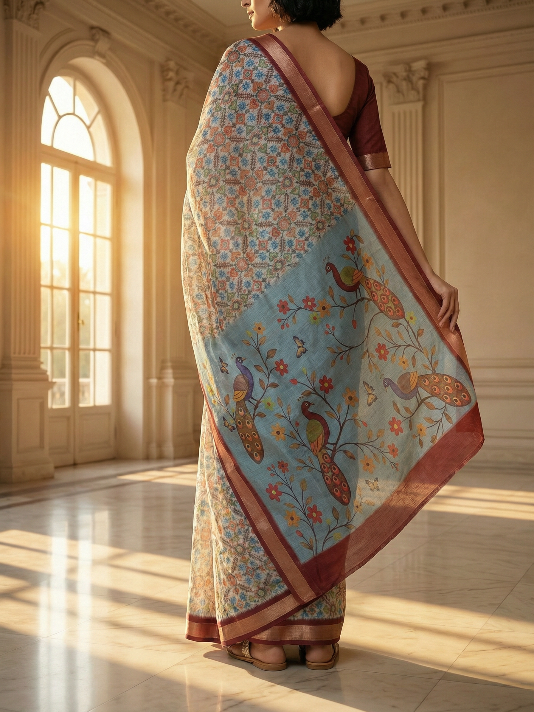 Sneha Peacock Saree