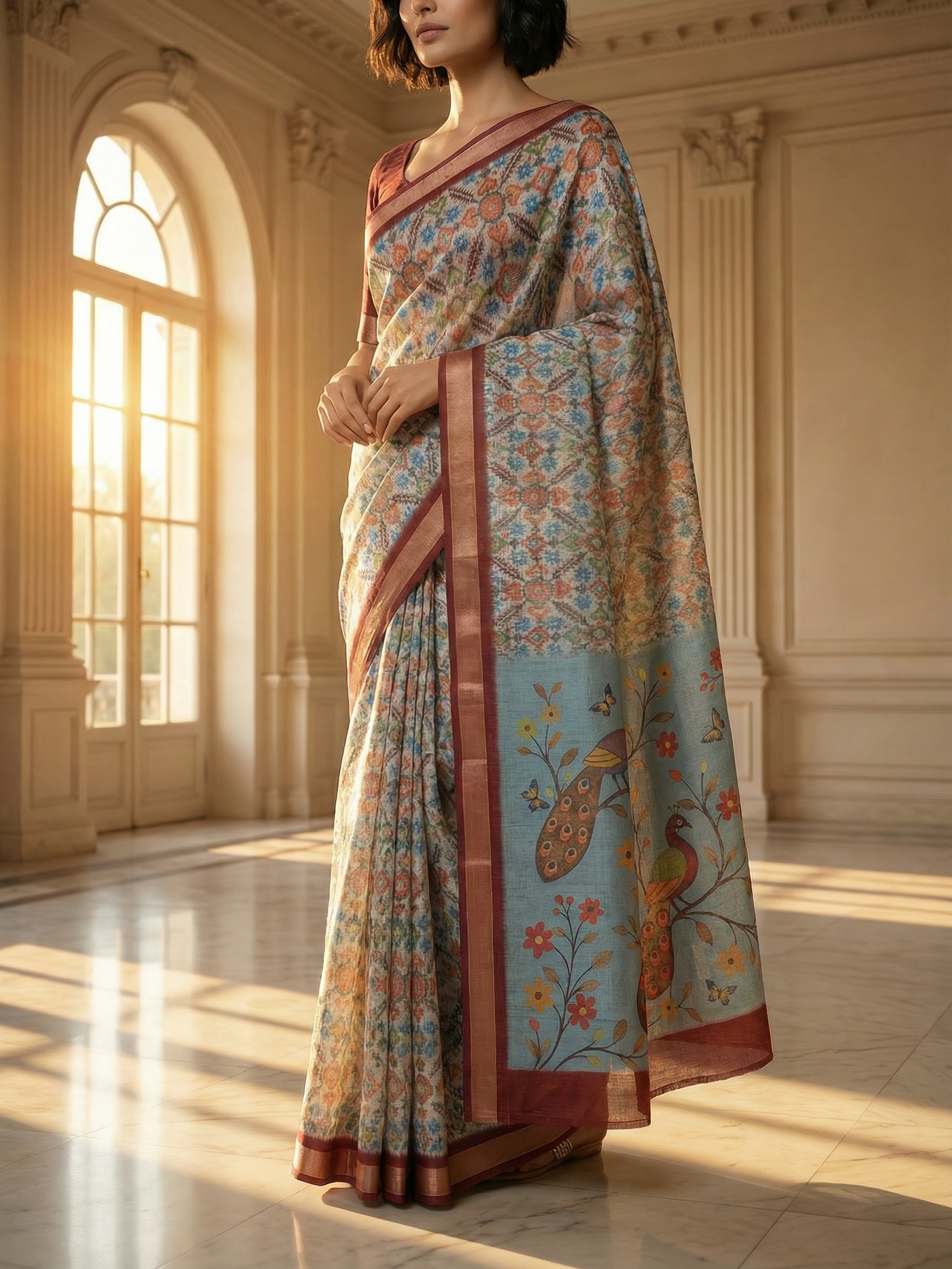 Sneha Peacock Saree