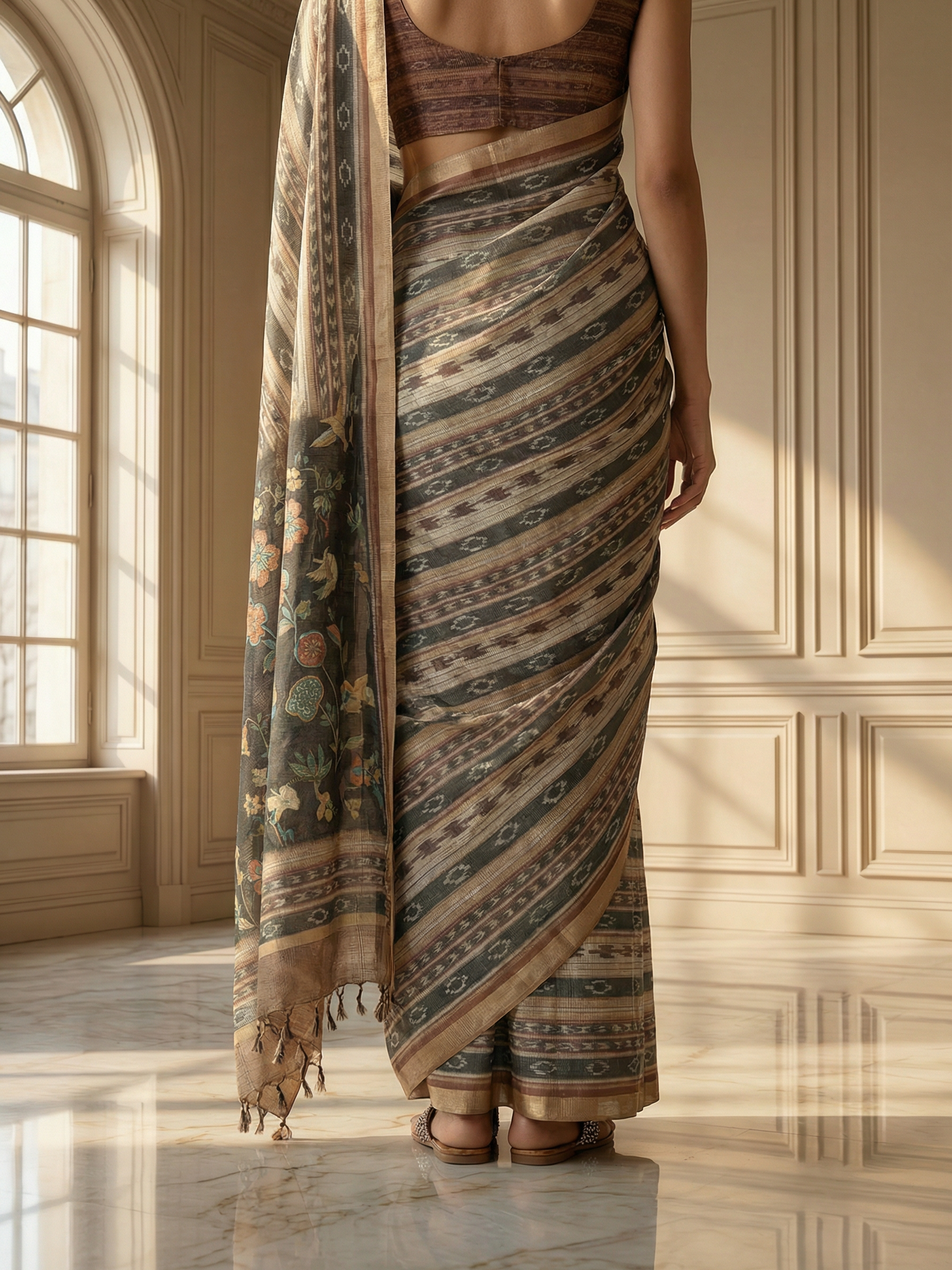 Black Ikkat Saree