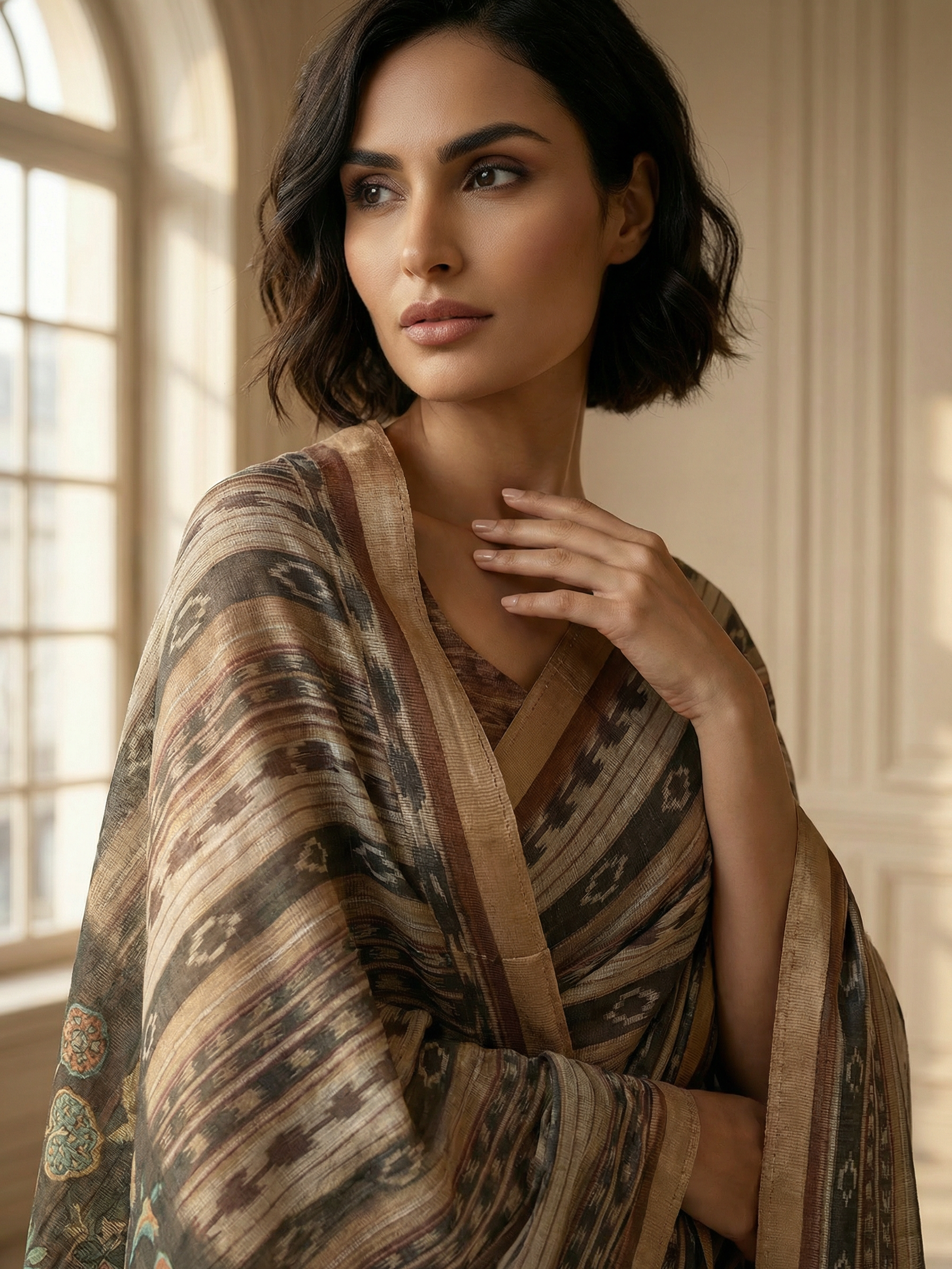 Black Ikkat Saree