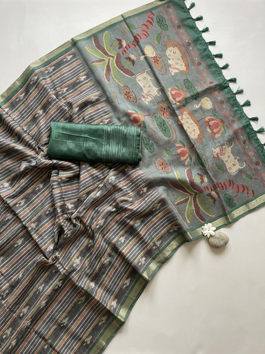 Ikkat Story Saree