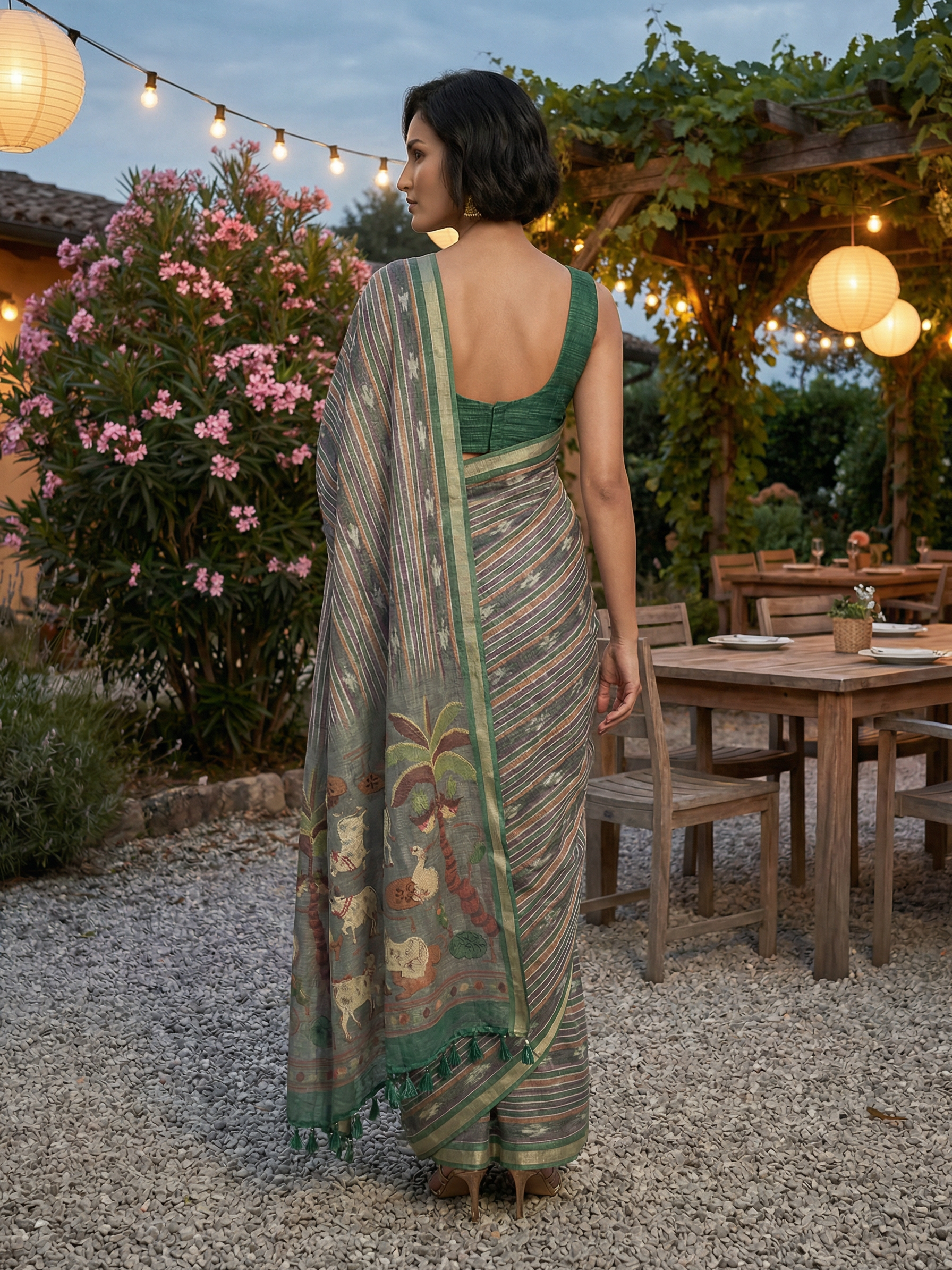 Ikkat Story Saree