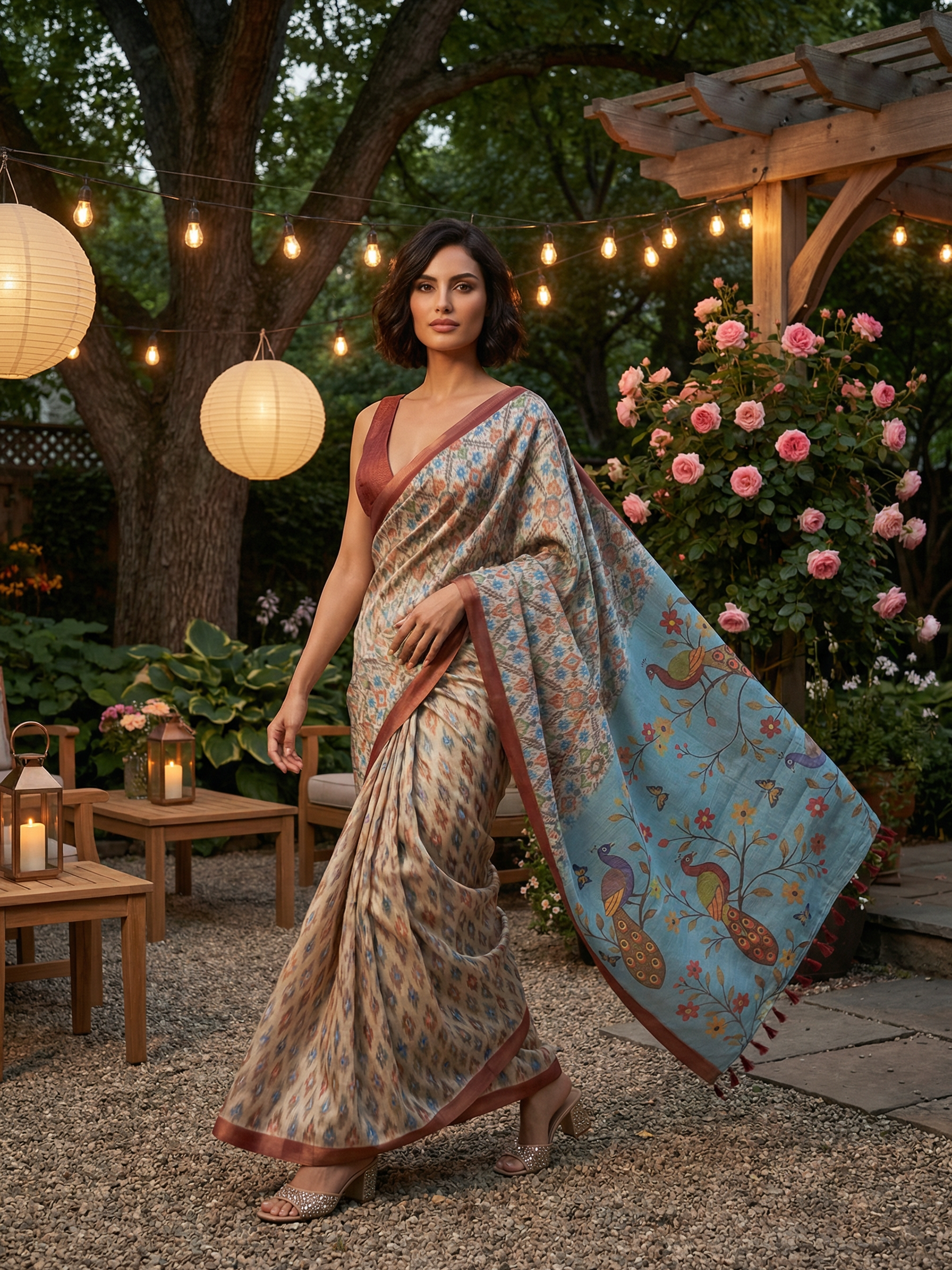 Sneha Peacock Saree
