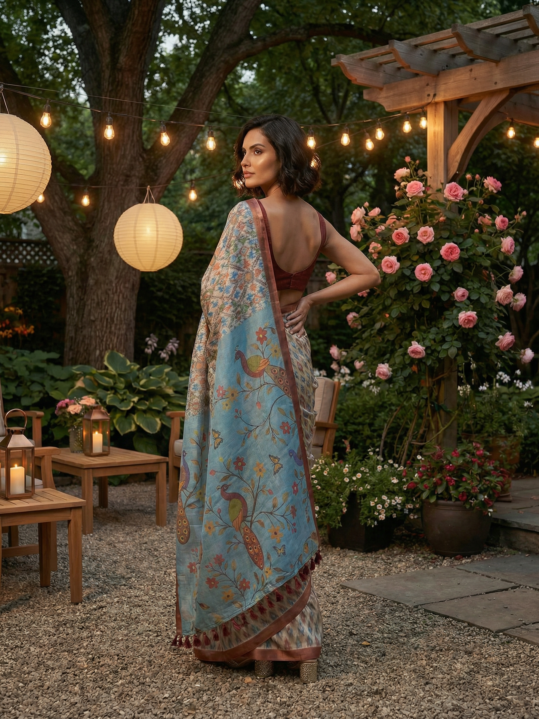 Sneha Peacock Saree