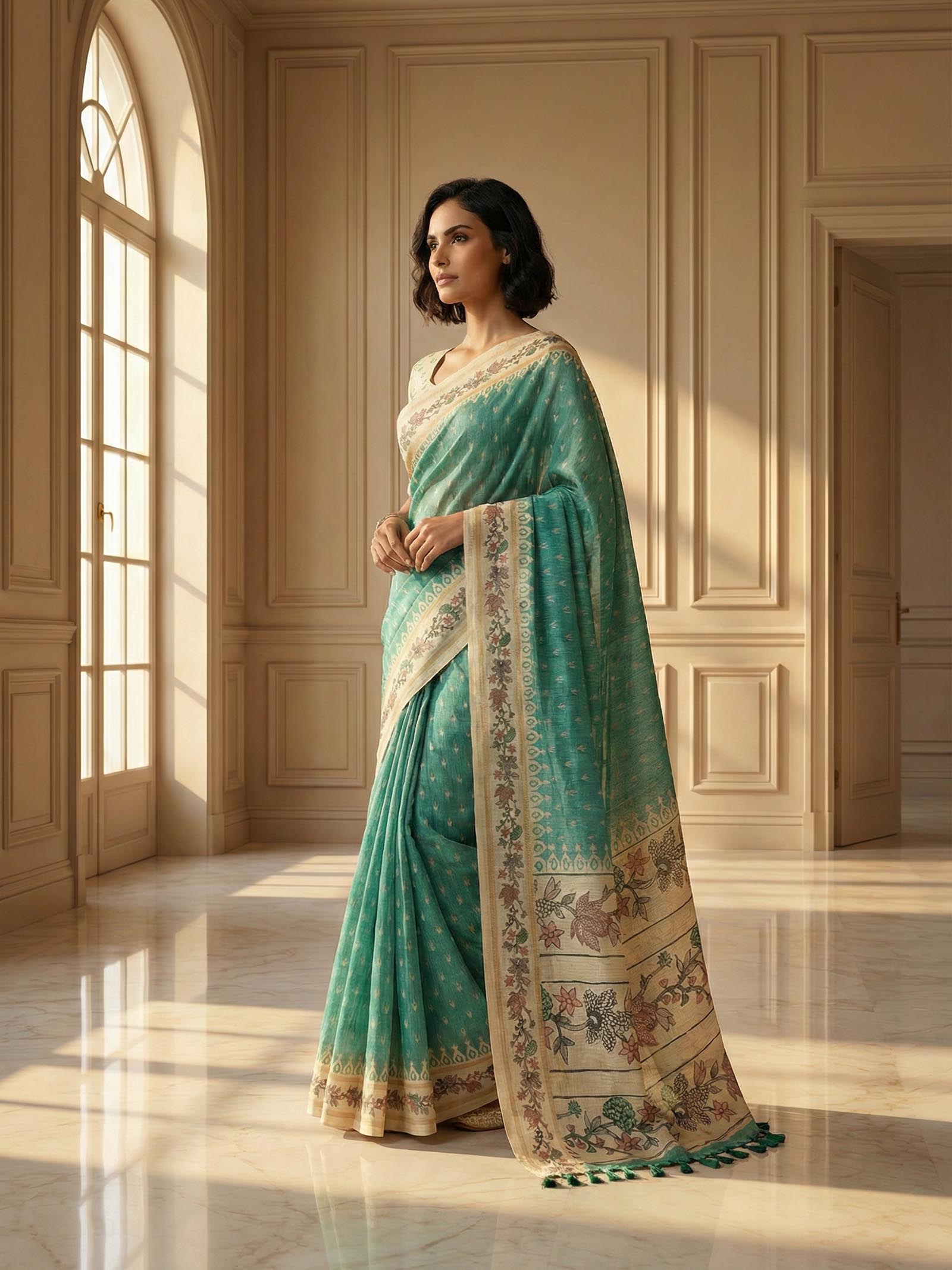 Ananya Green Saree