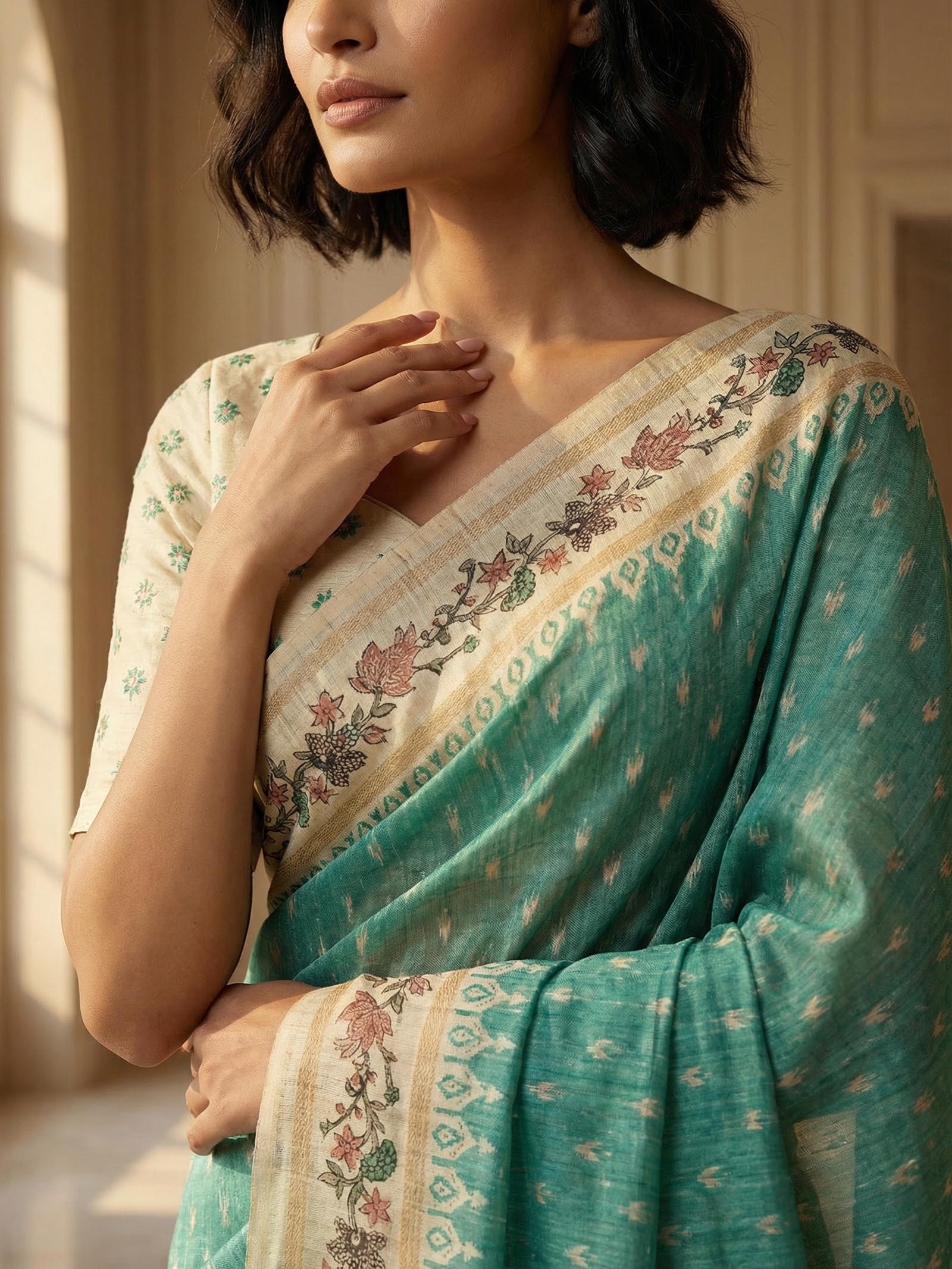 Ananya Green Saree
