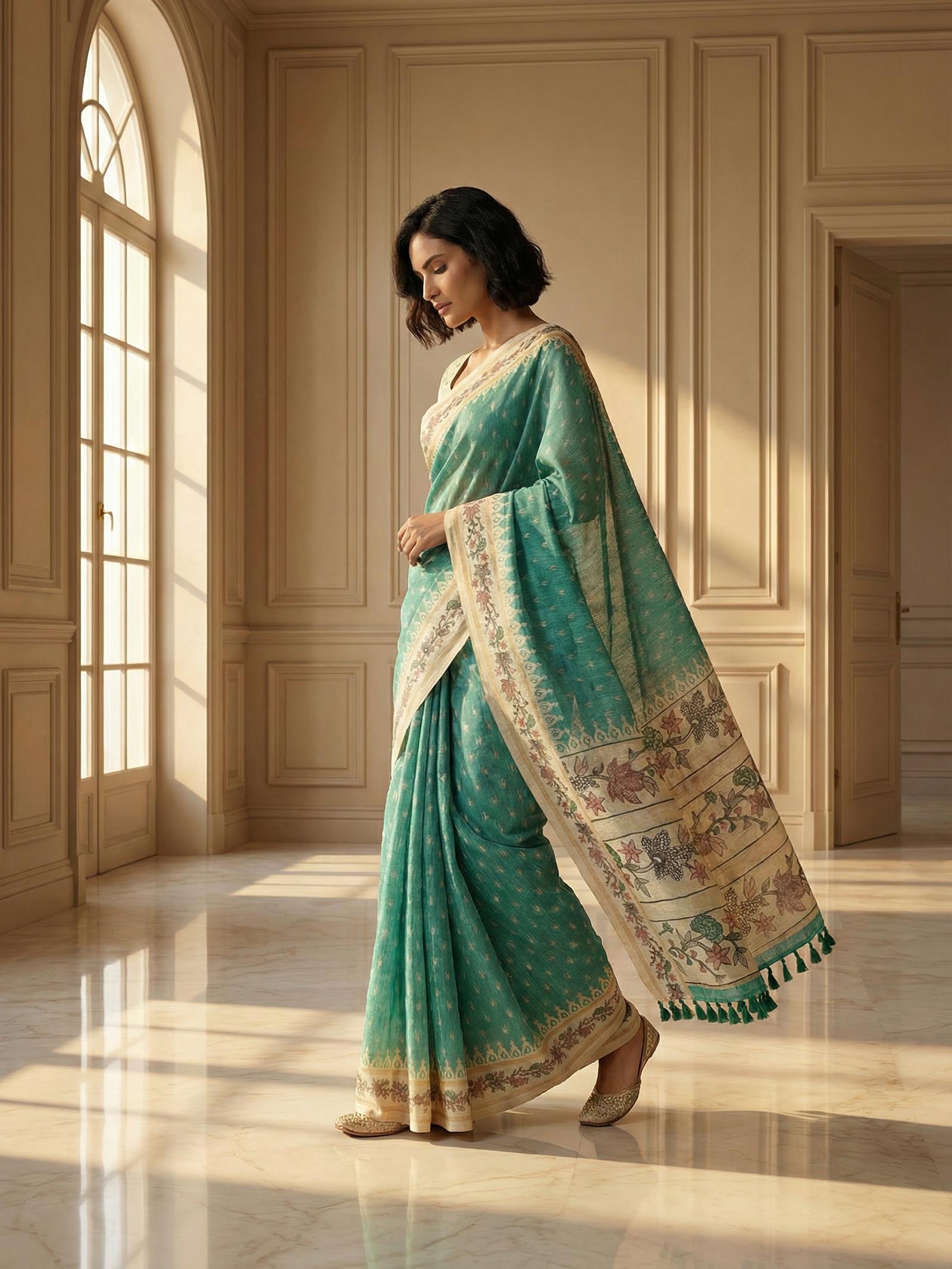 Ananya Green Saree