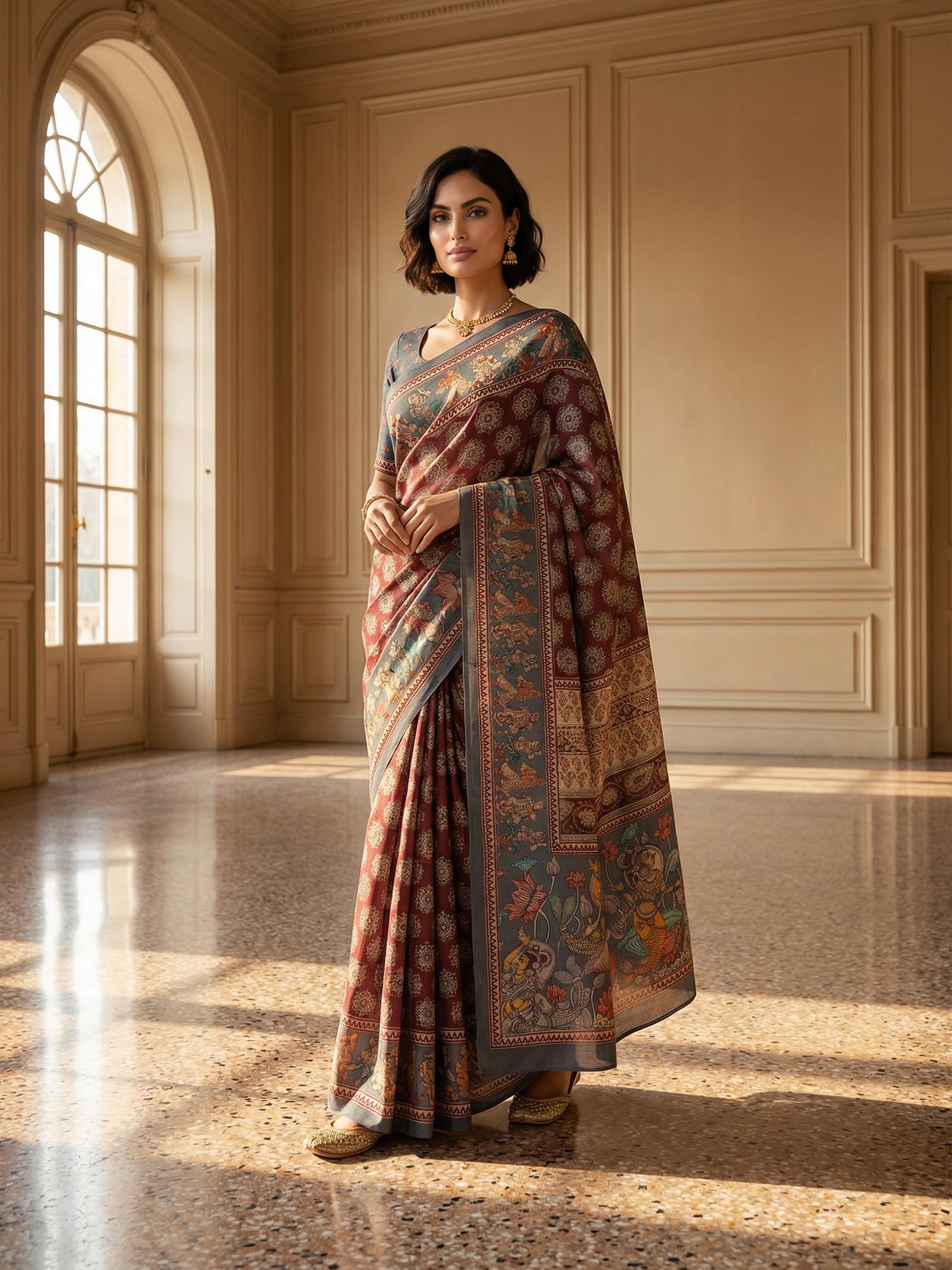 Prisha Kalamkari Saree