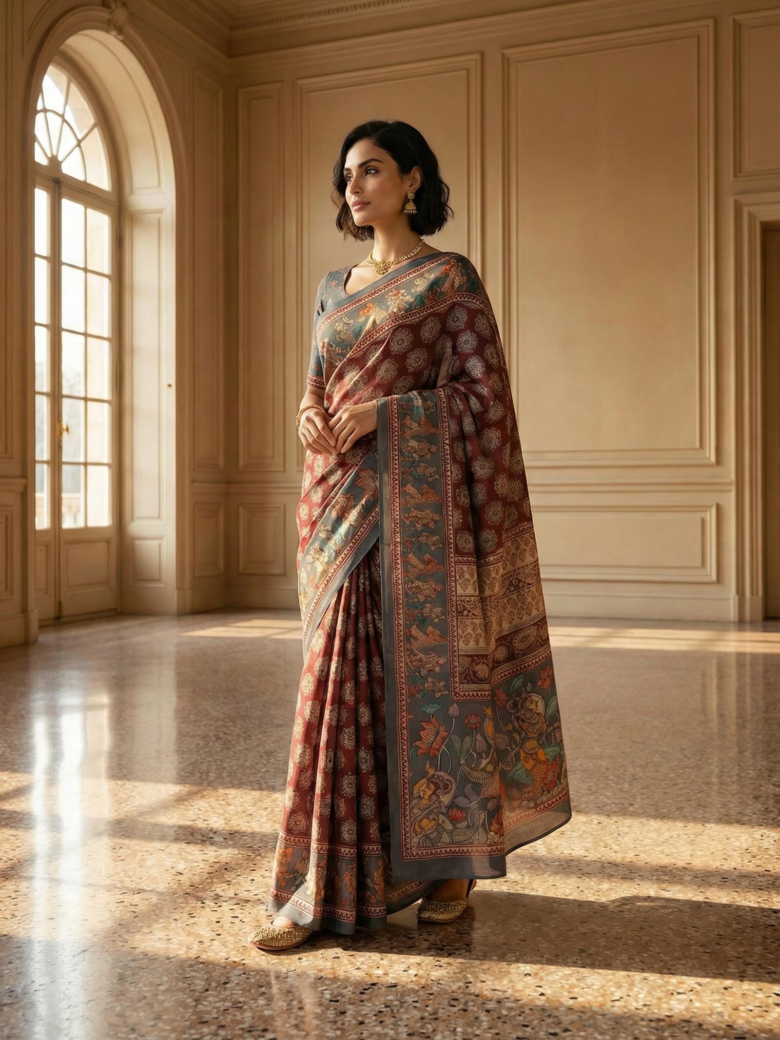Prisha Kalamkari Saree