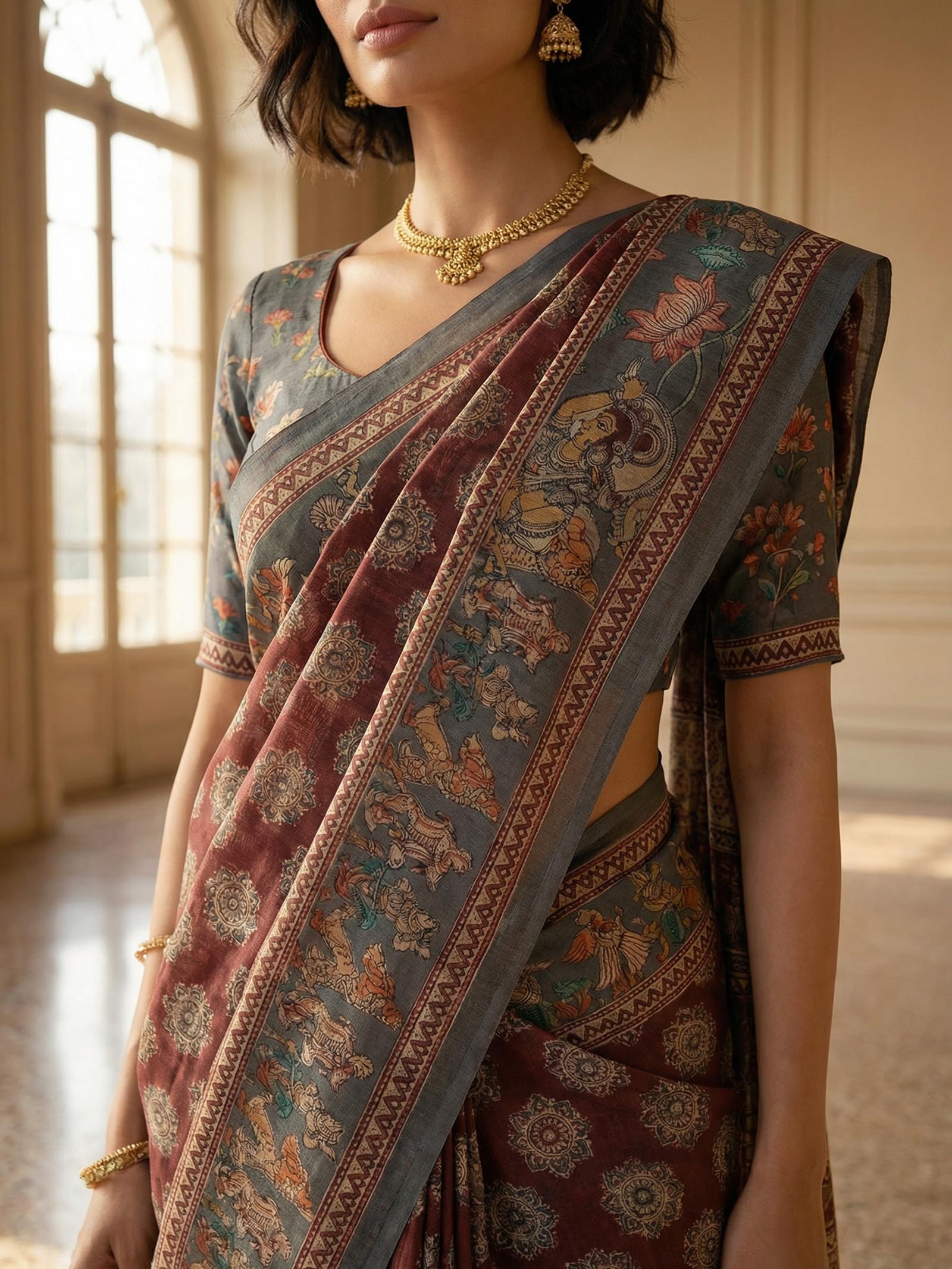 Prisha Kalamkari Saree