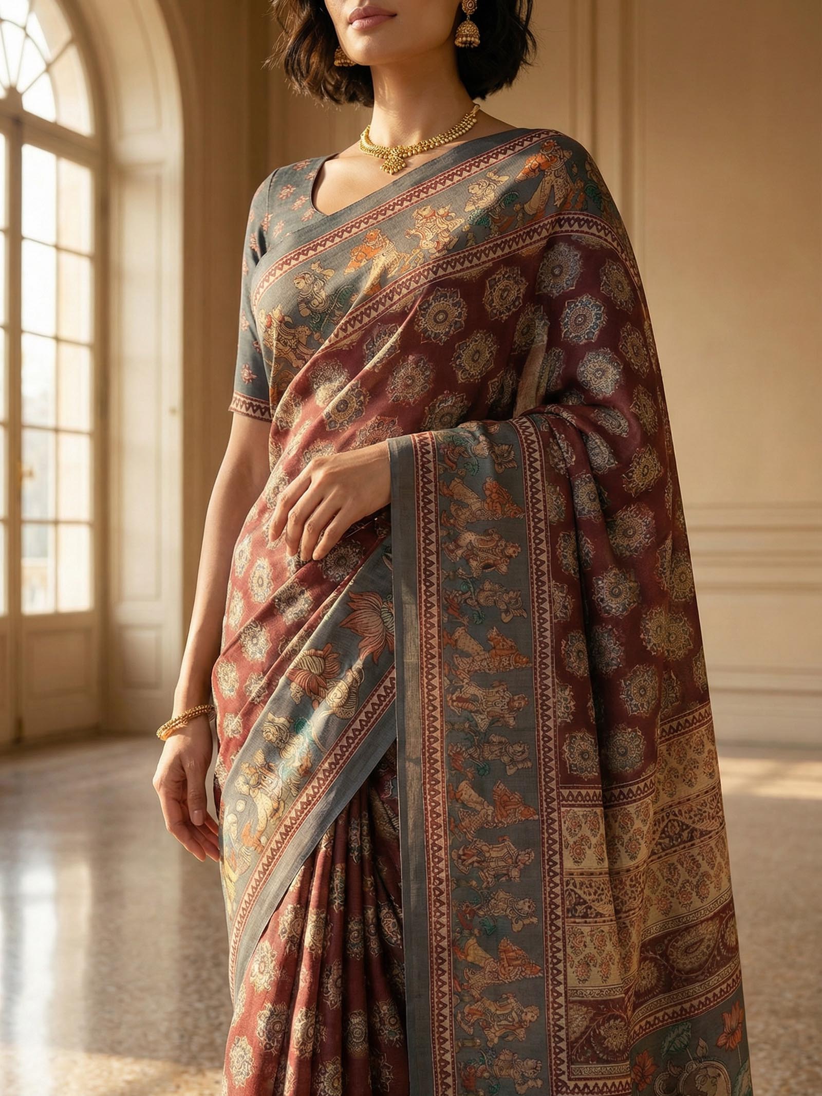 Prisha Kalamkari Saree