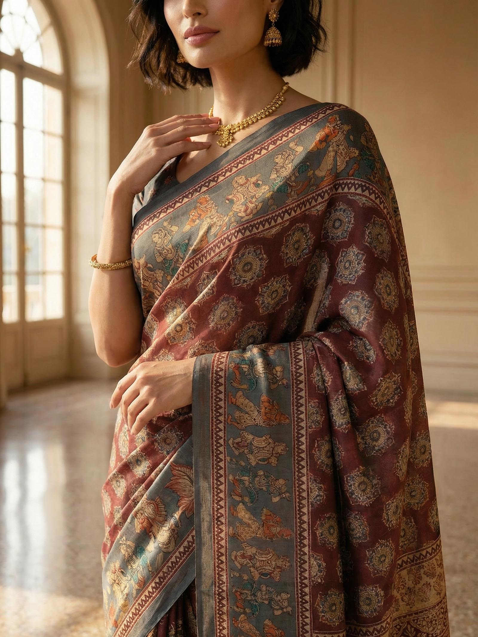 Prisha Kalamkari Saree