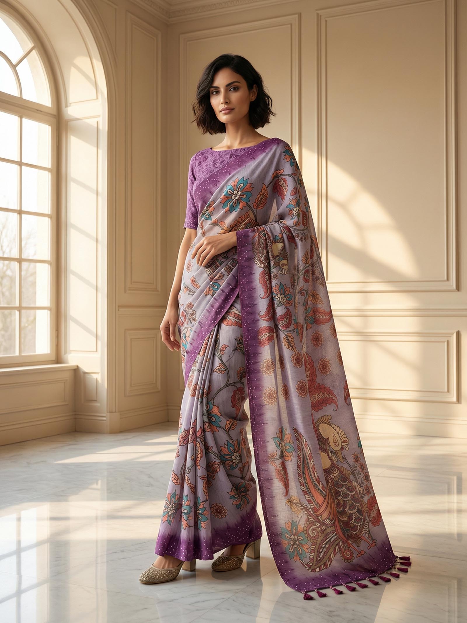 Peacock Purple Saree
