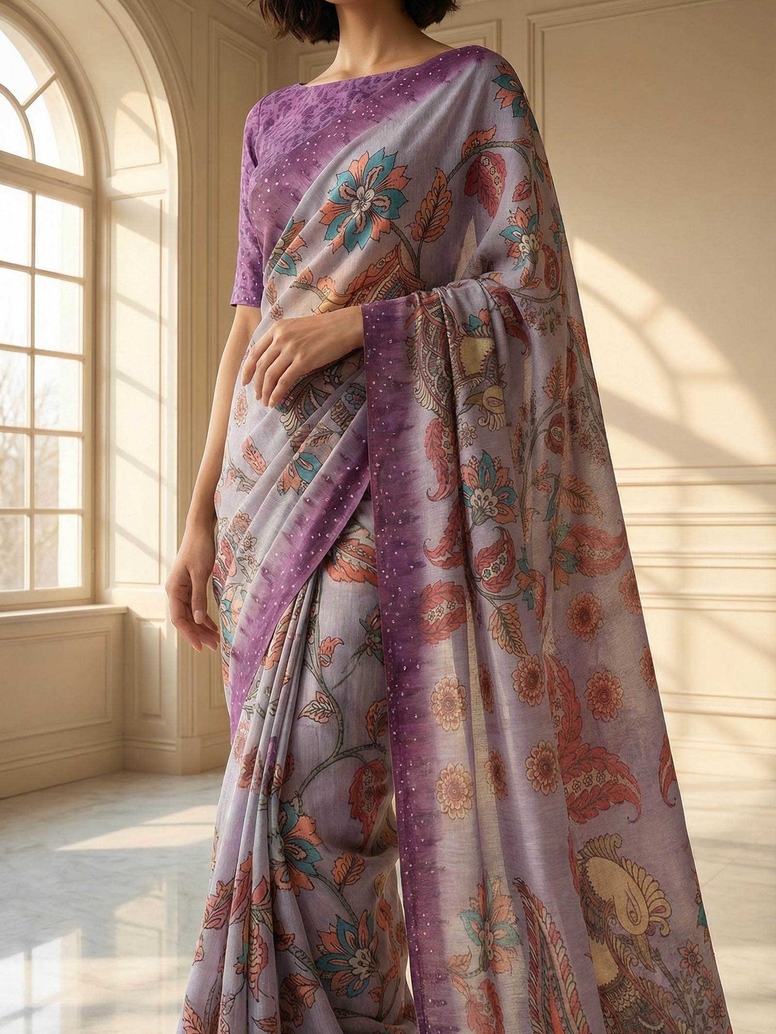 Peacock Purple Saree