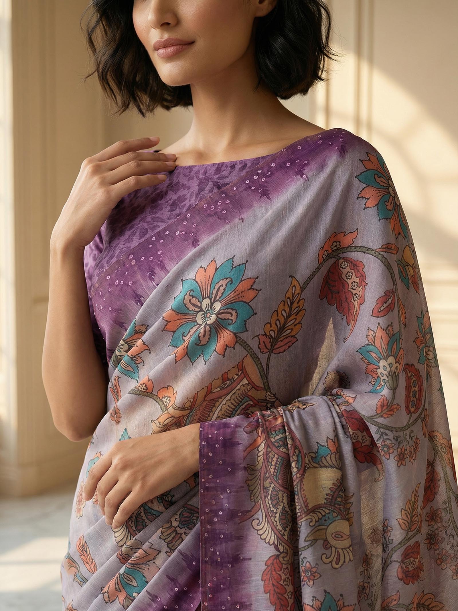 Peacock Purple Saree