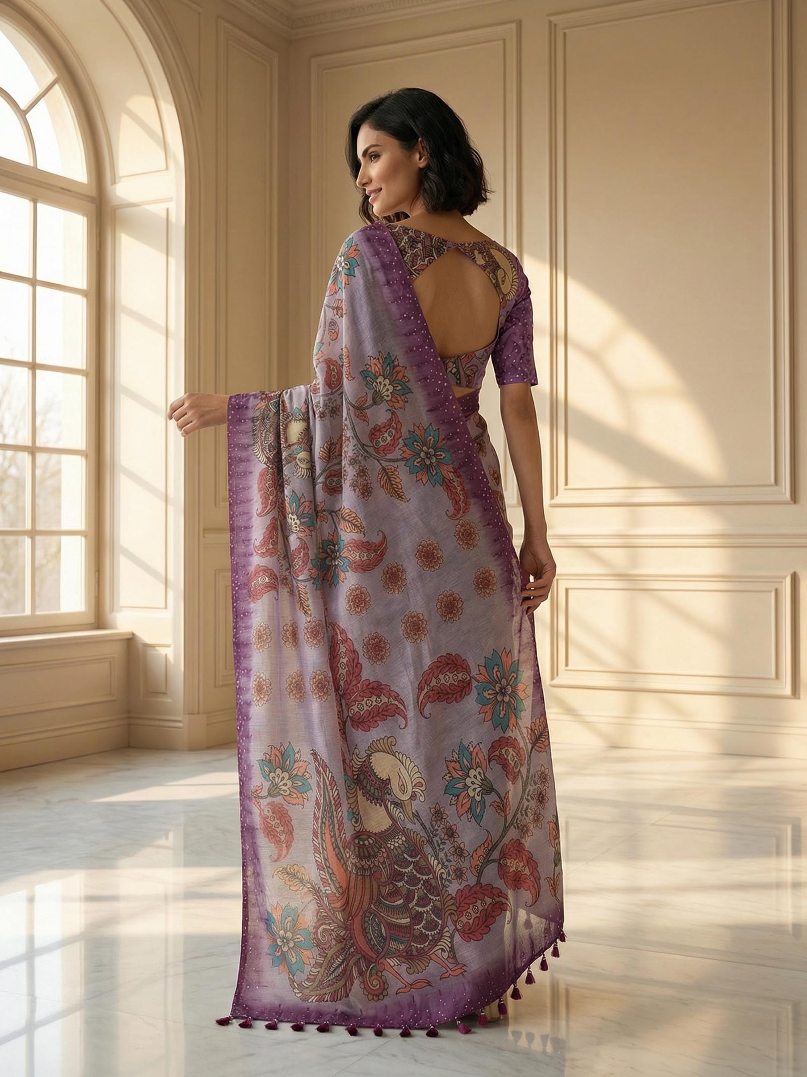 Peacock Purple Saree