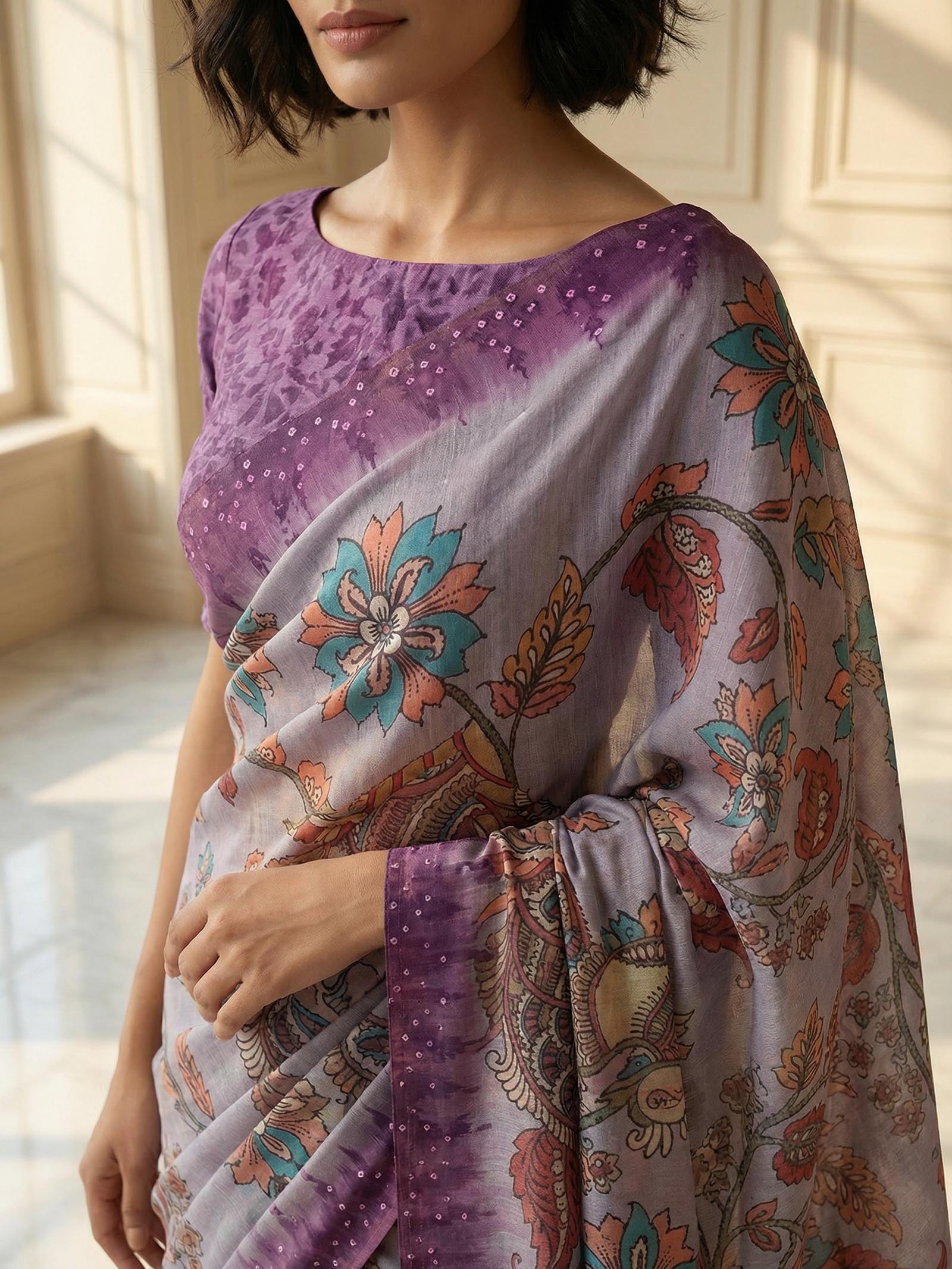 Peacock Purple Saree