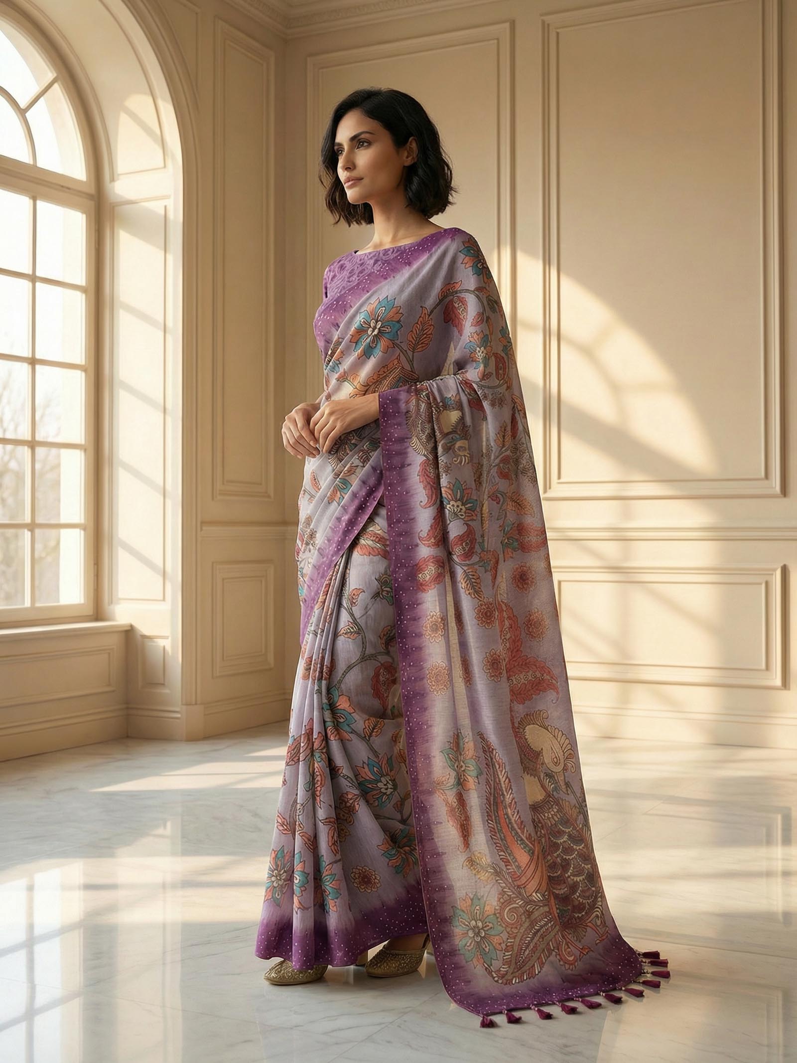 Peacock Purple Saree