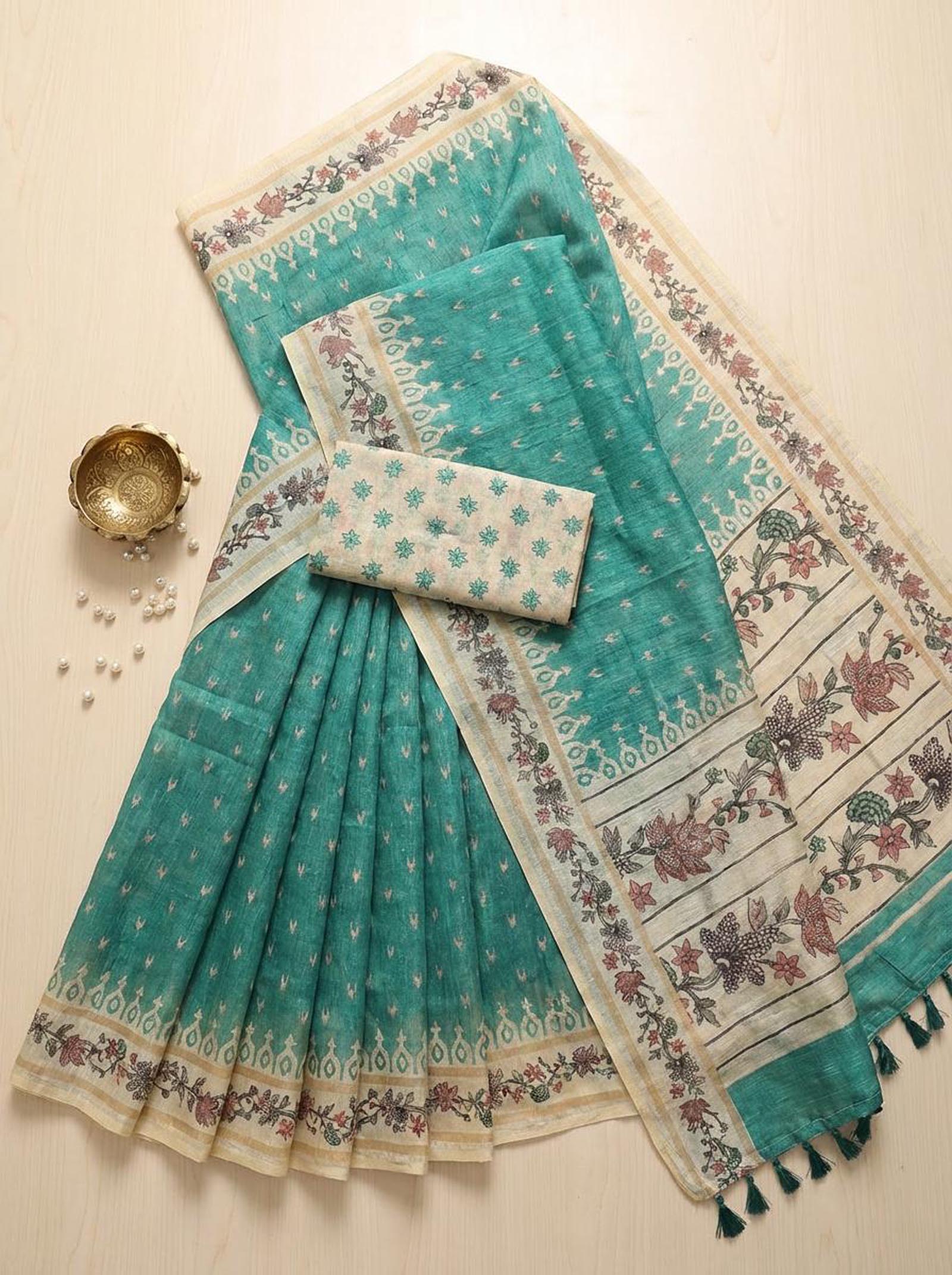 Ananya Green Saree