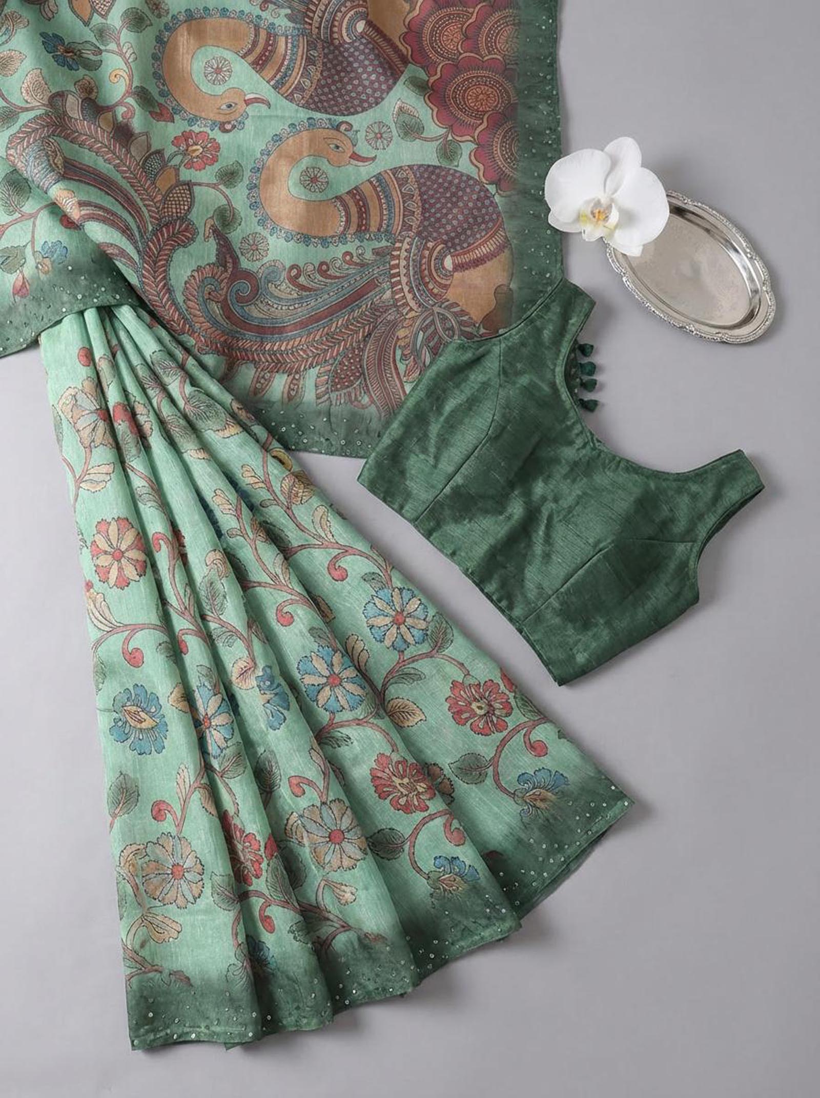 Peacock Greeny Saree