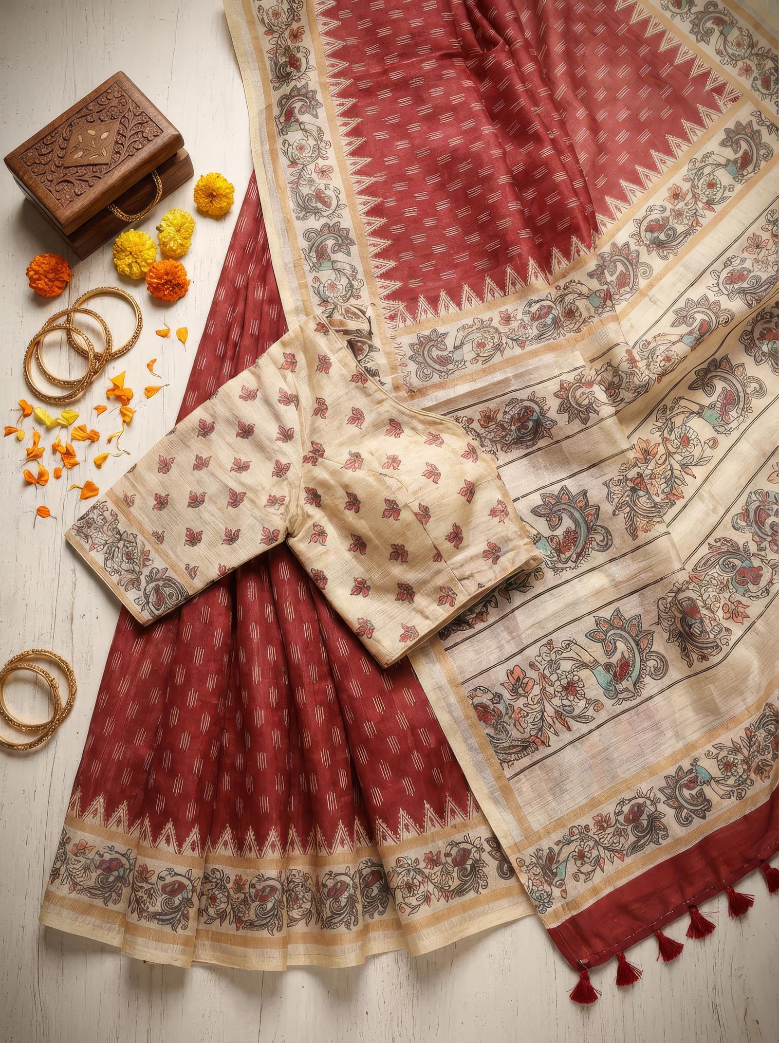 Deep Rust Saree