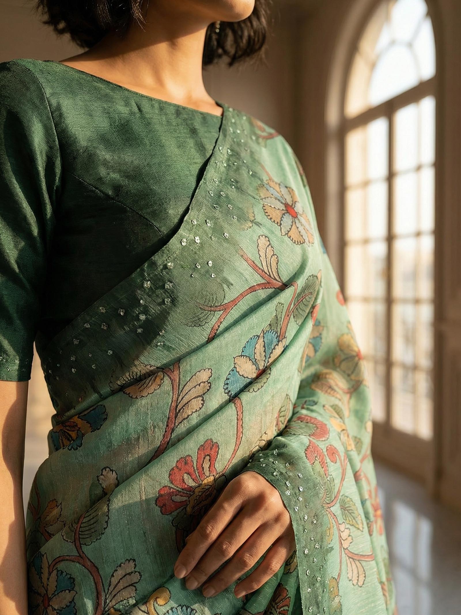 Peacock Greeny Saree