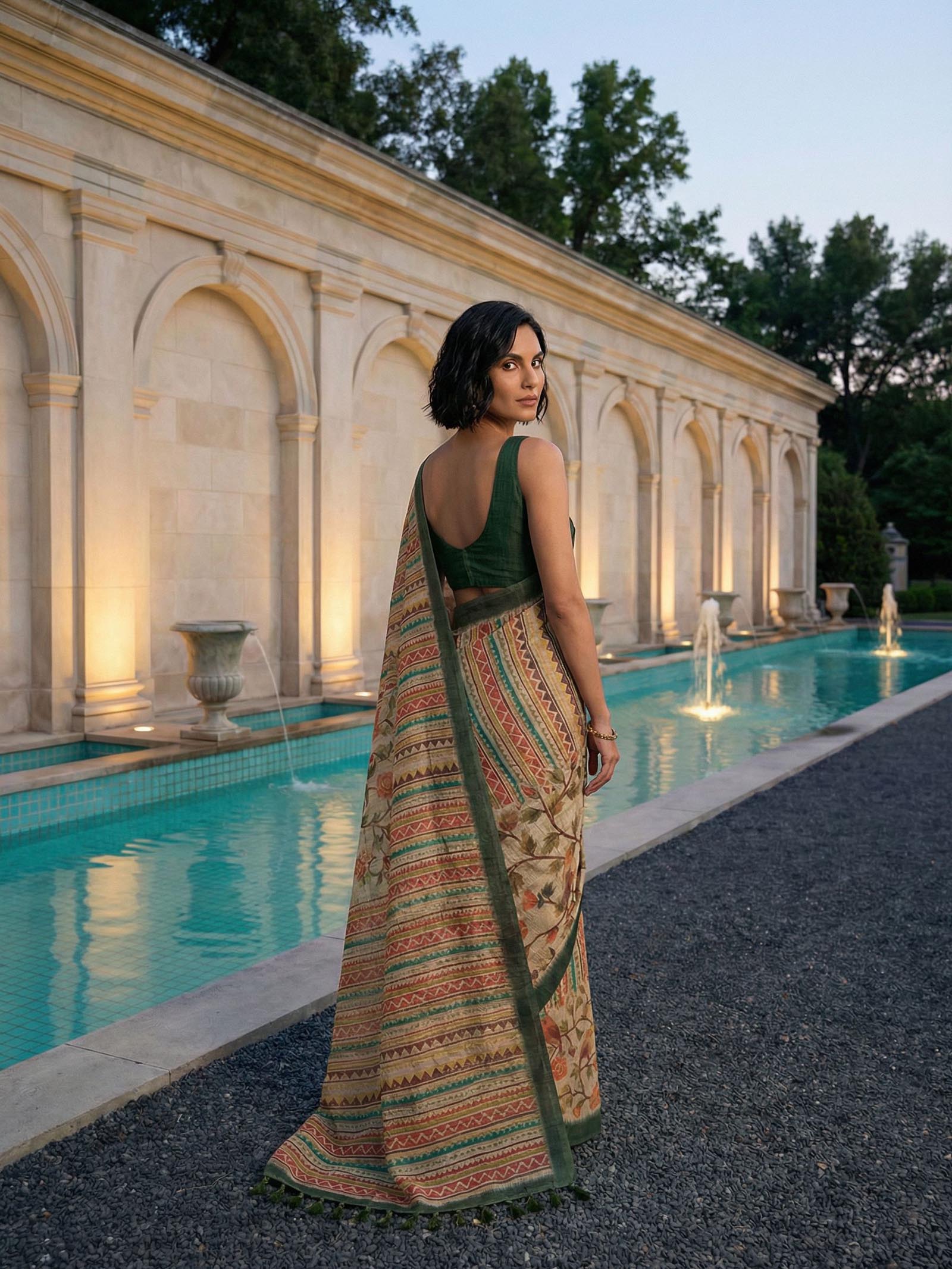 Elegant Bird Saree