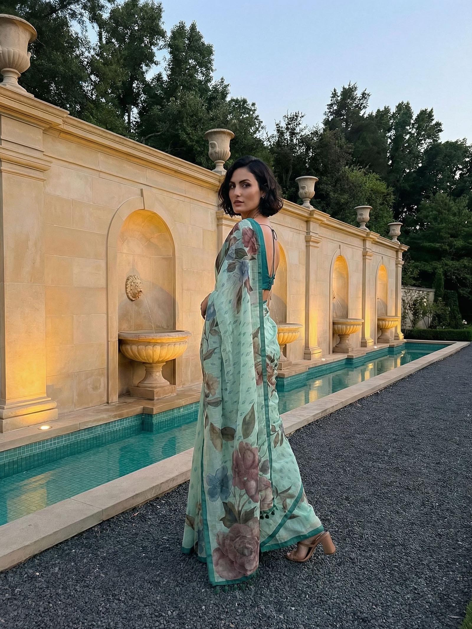 Green Floral Saree