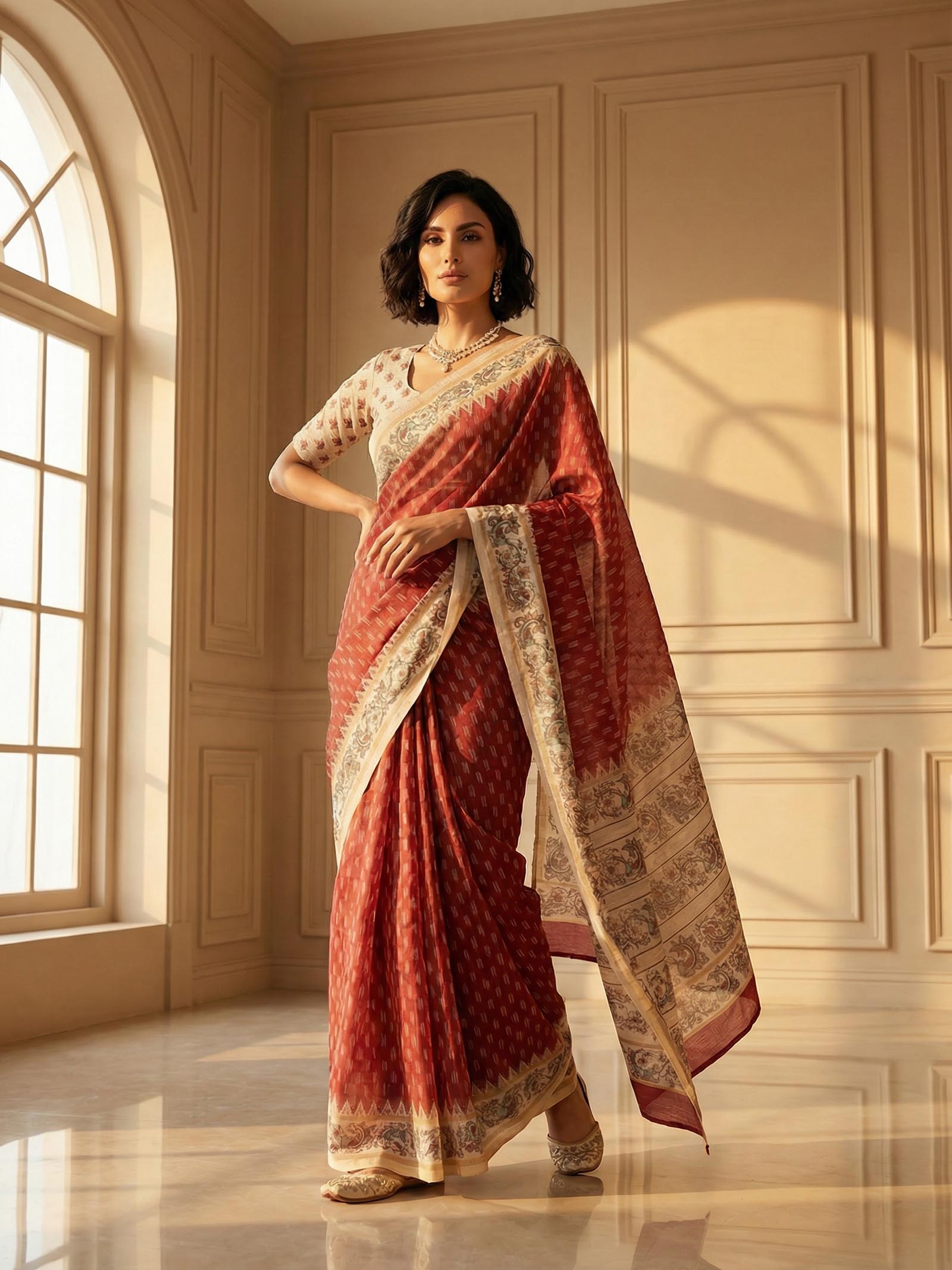 Deep Rust Saree
