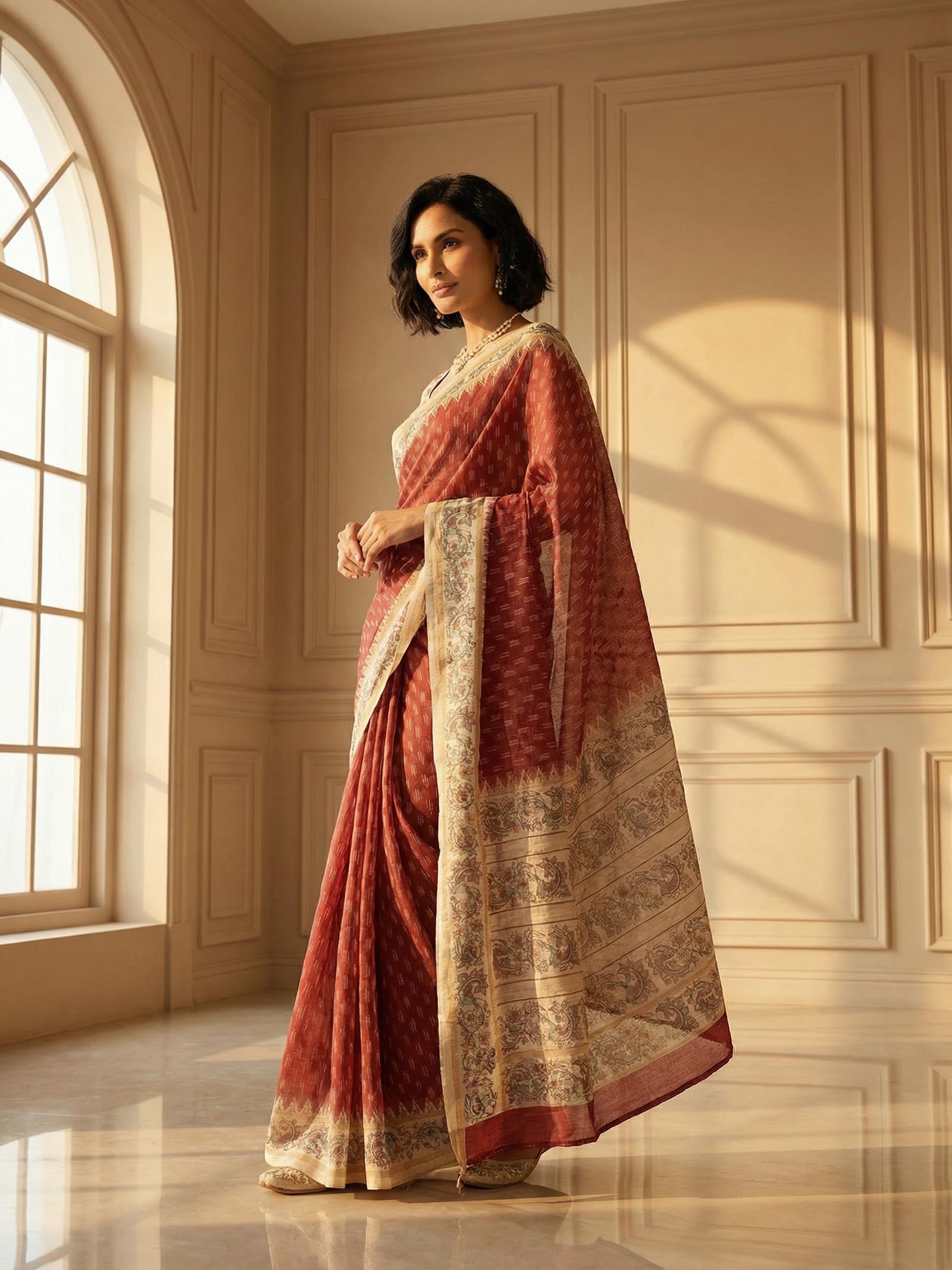 Deep Rust Saree