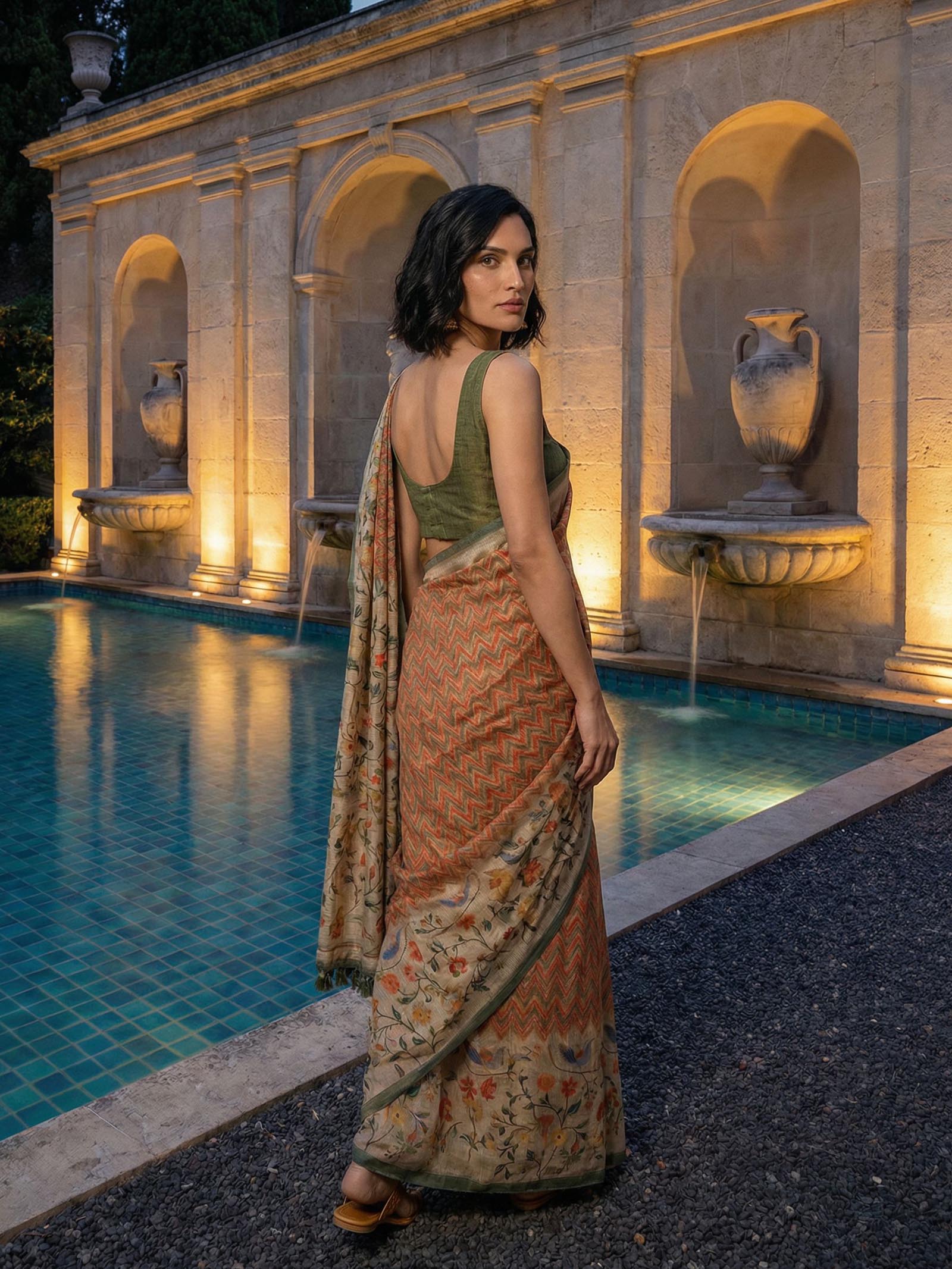 Amber Autumn Saree