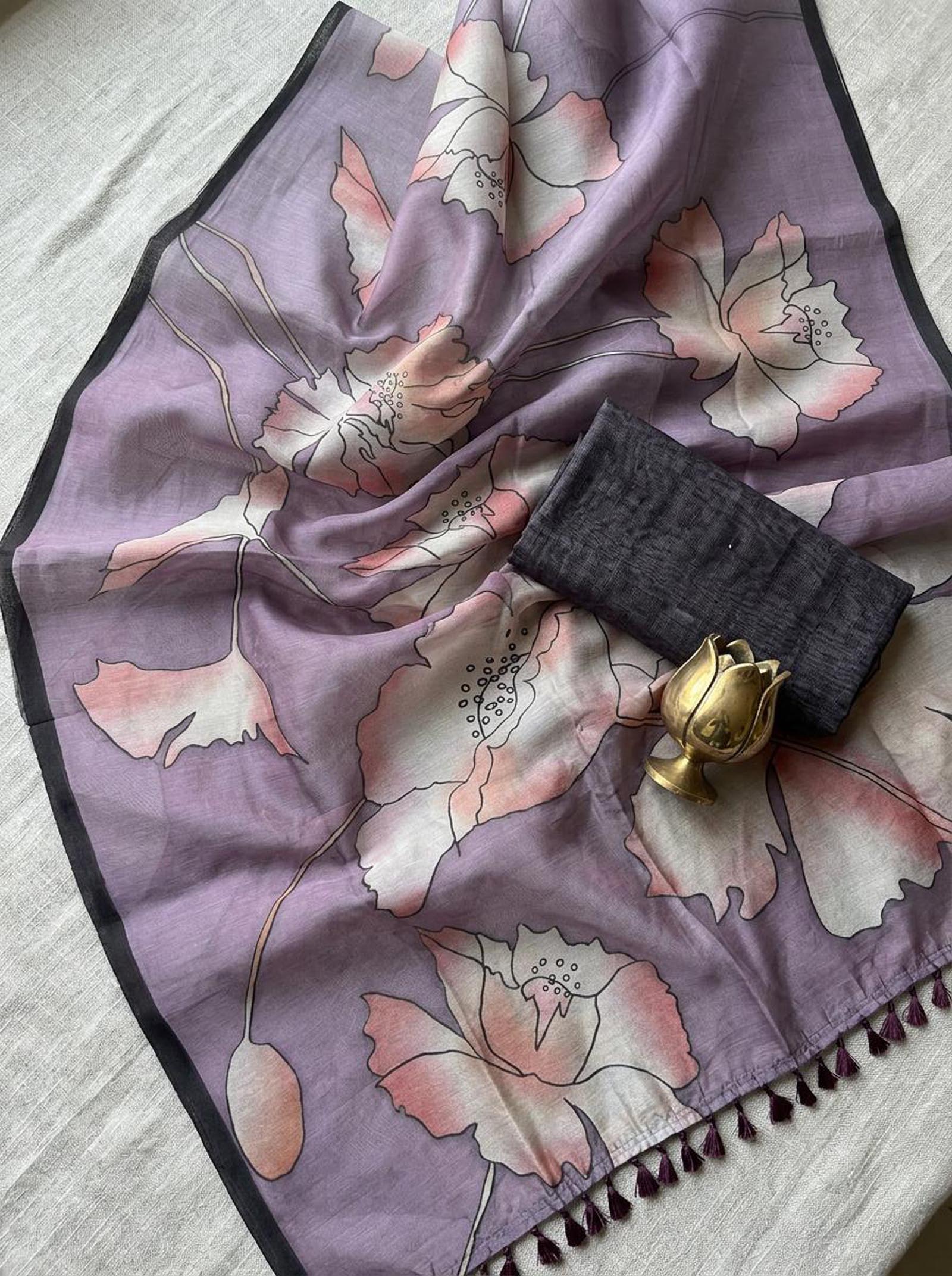 Lavender Luster Saree