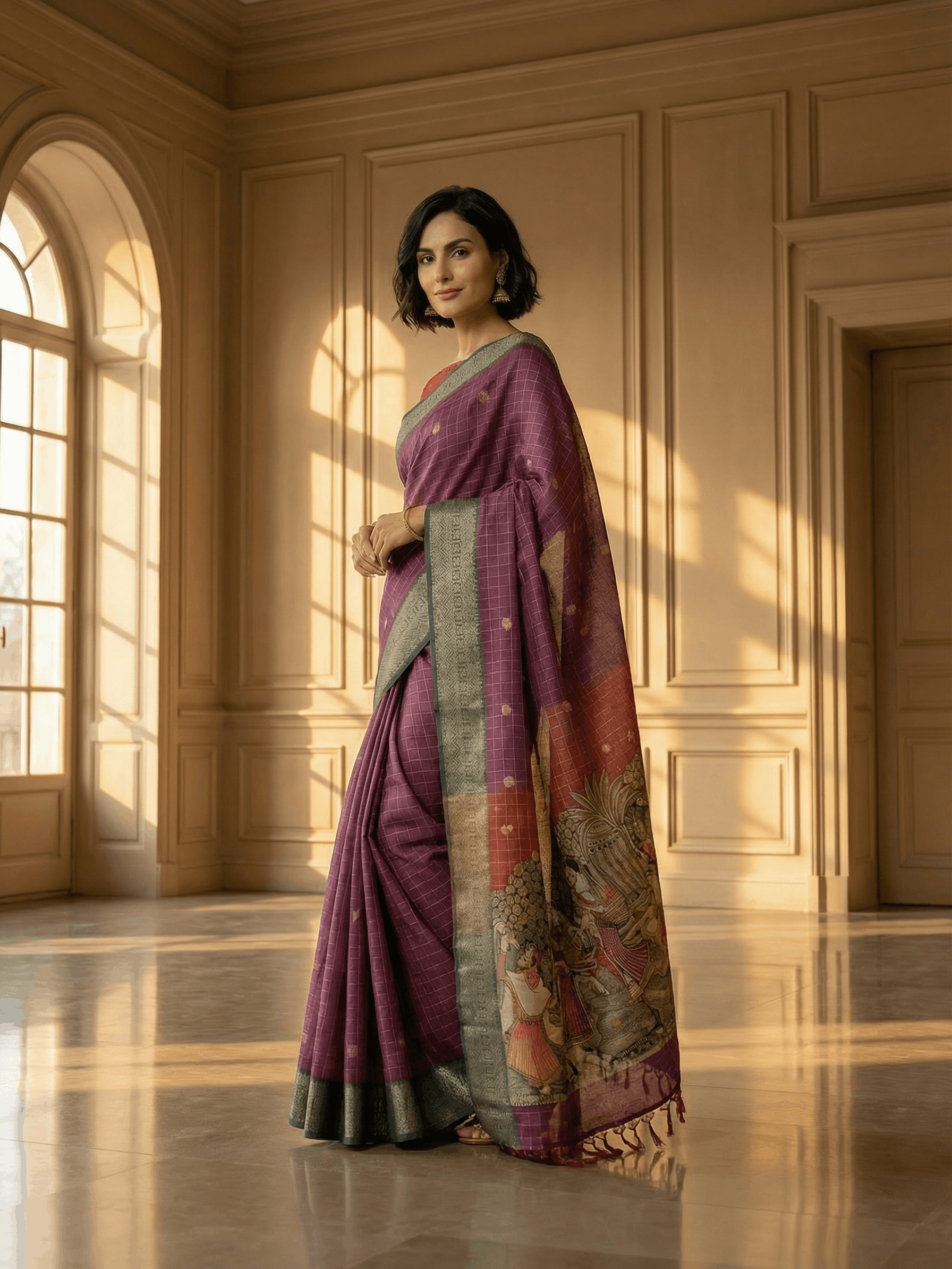 Maitri Purple Saree