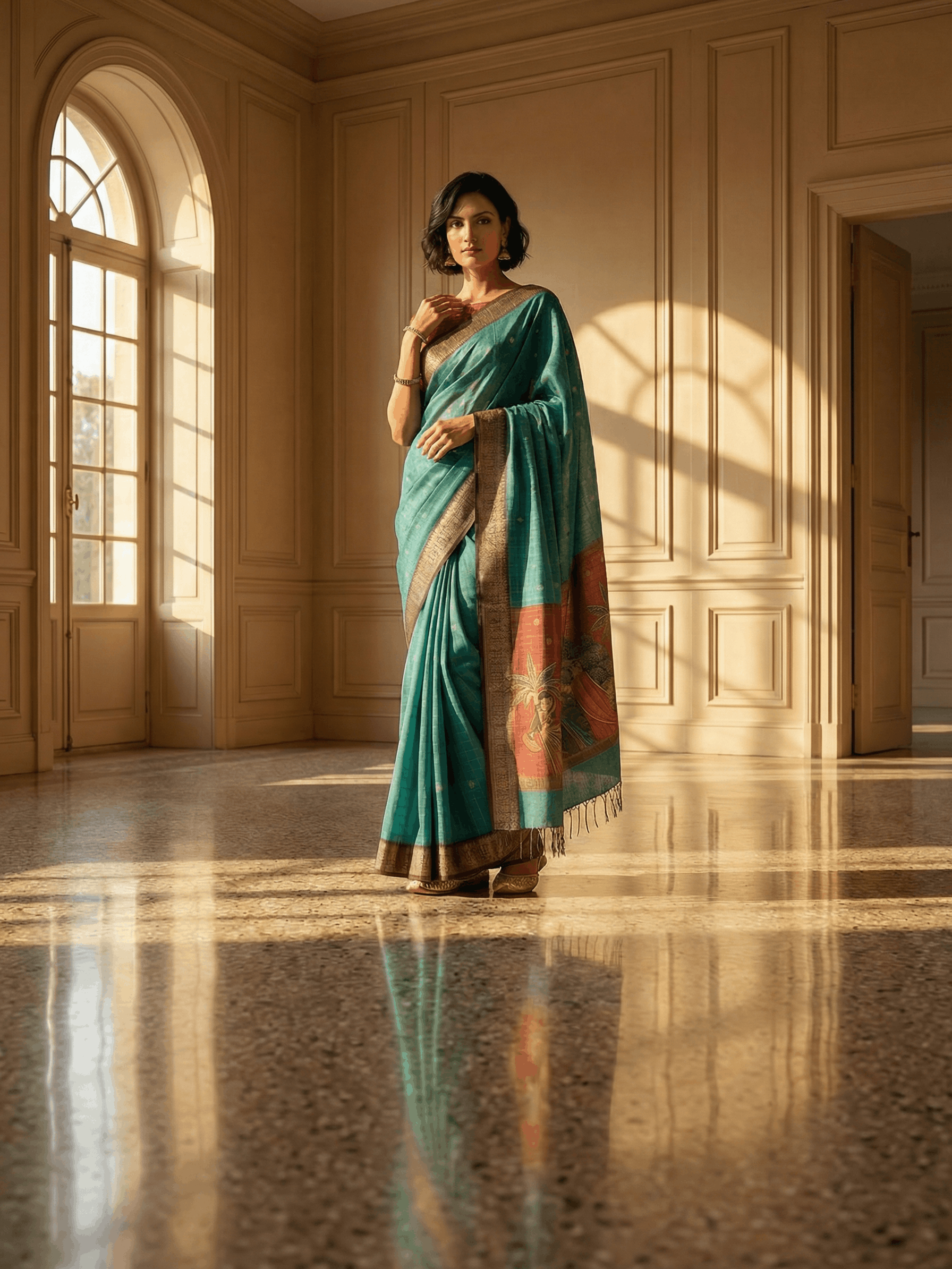 Zeel Blue Saree