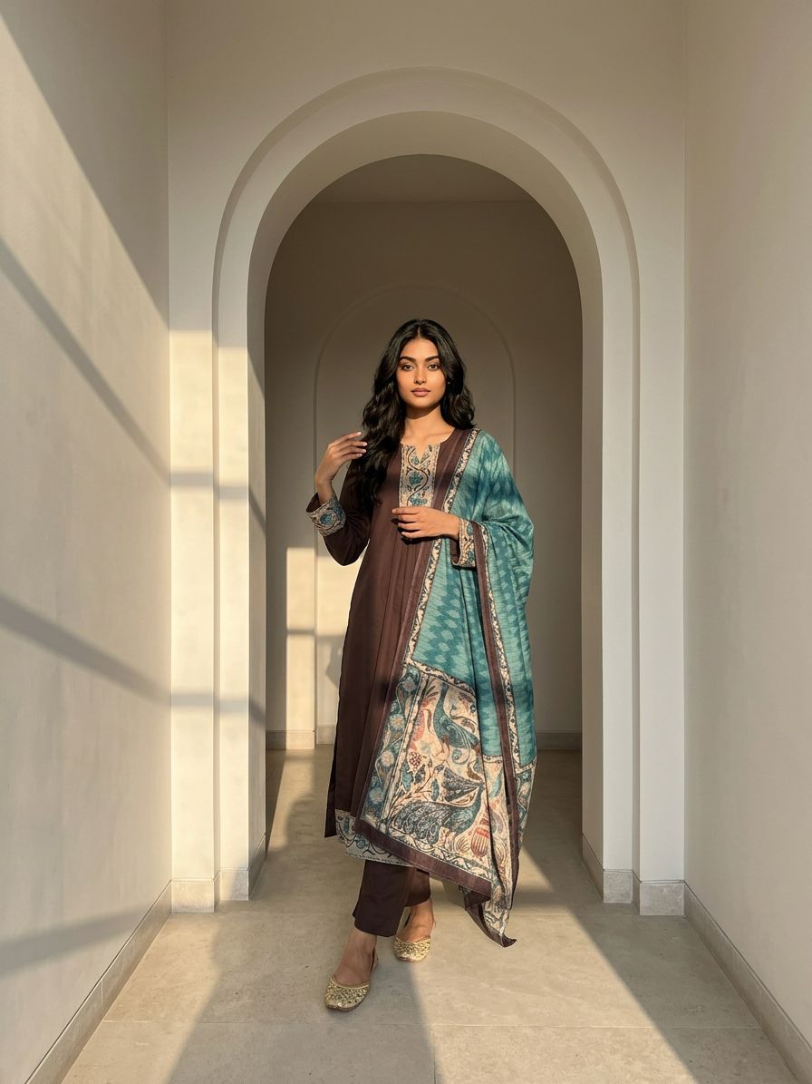 Brown Raahi Suit Set