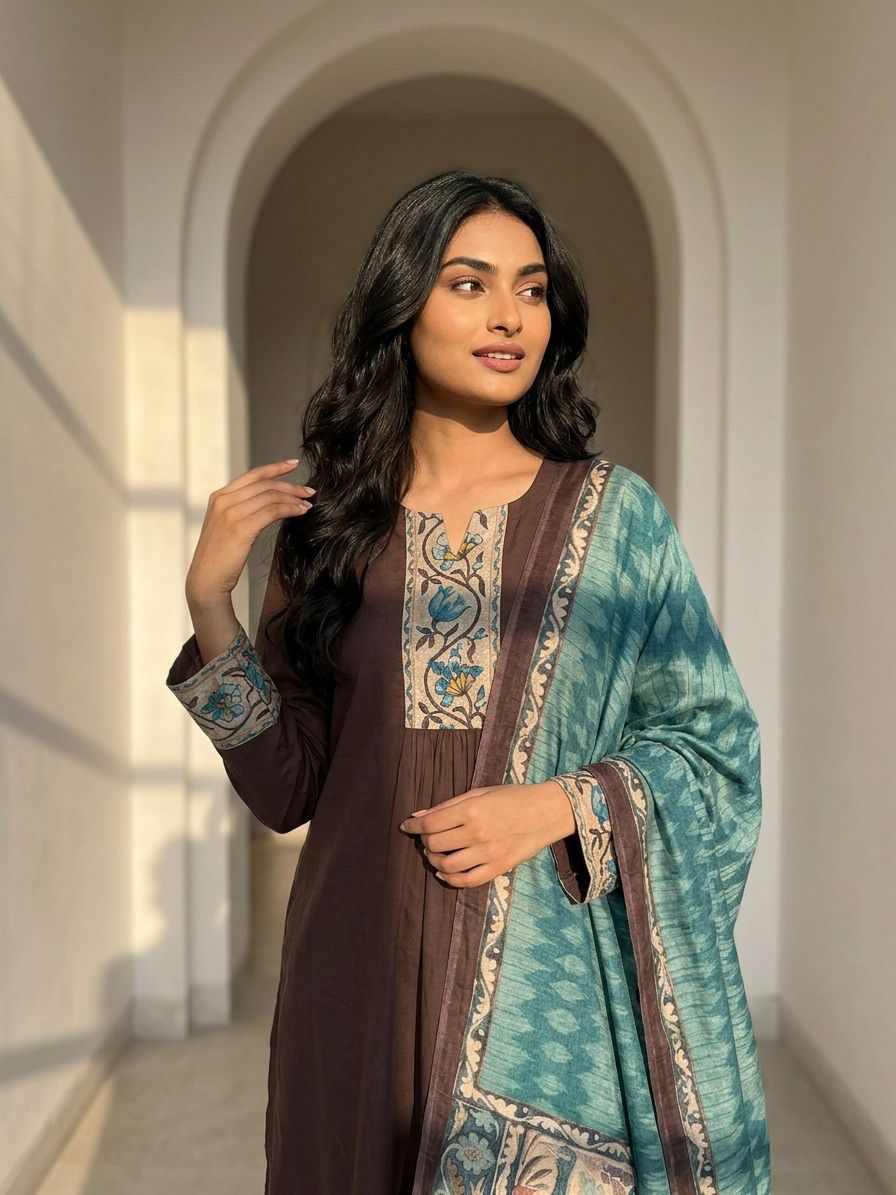 Brown Raahi Suit Set
