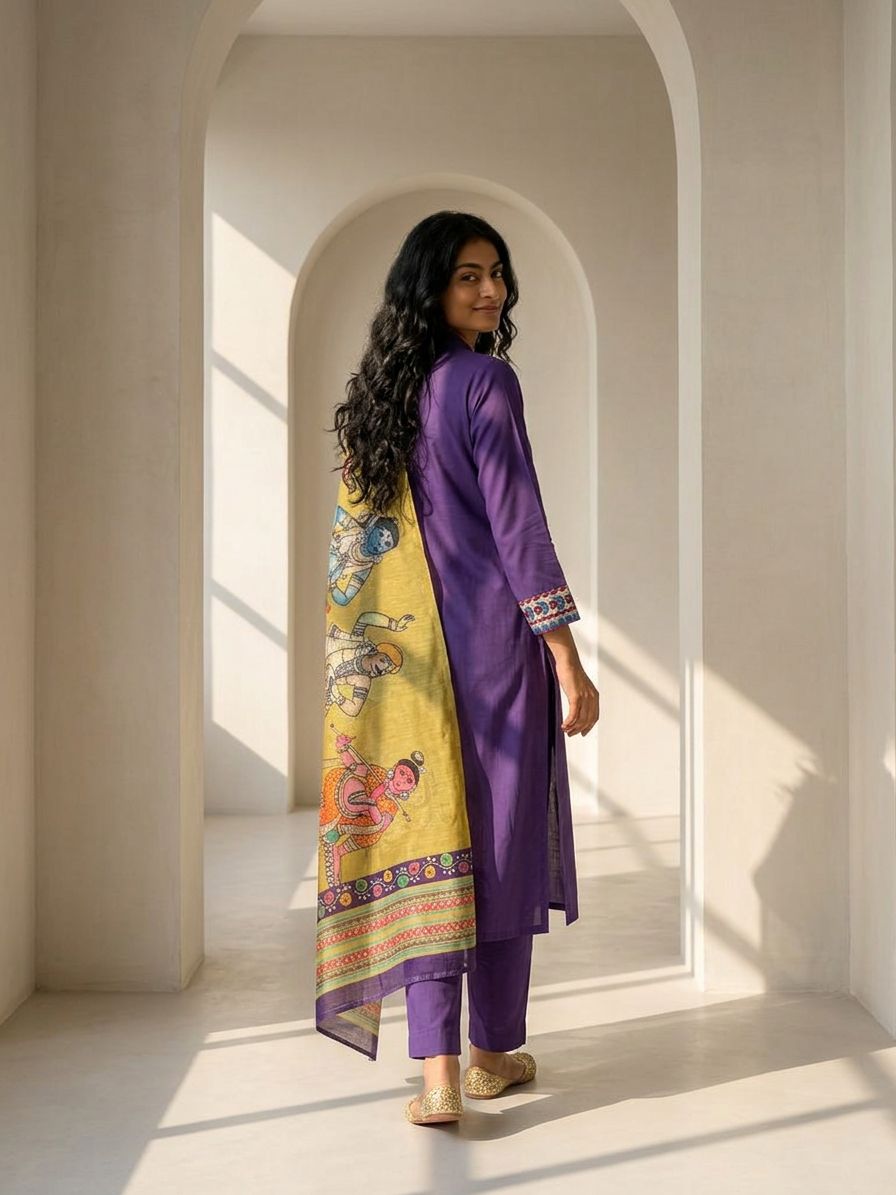 Purple Pankh Suit Set