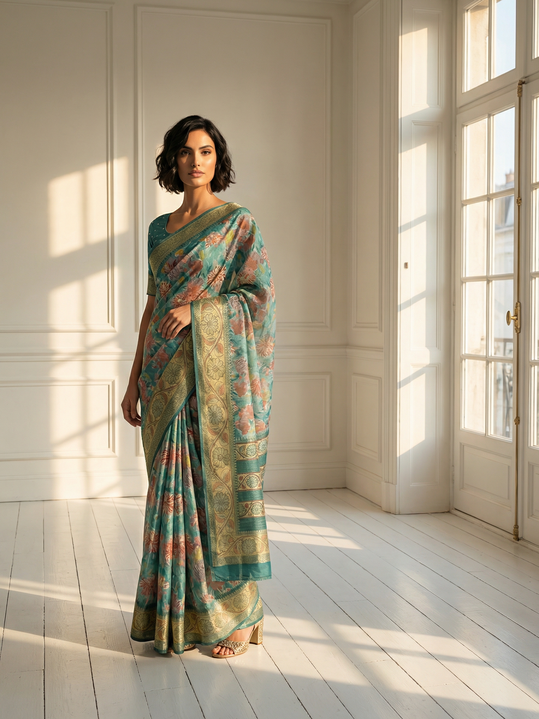 Nikita Floral Dola Silk Saree