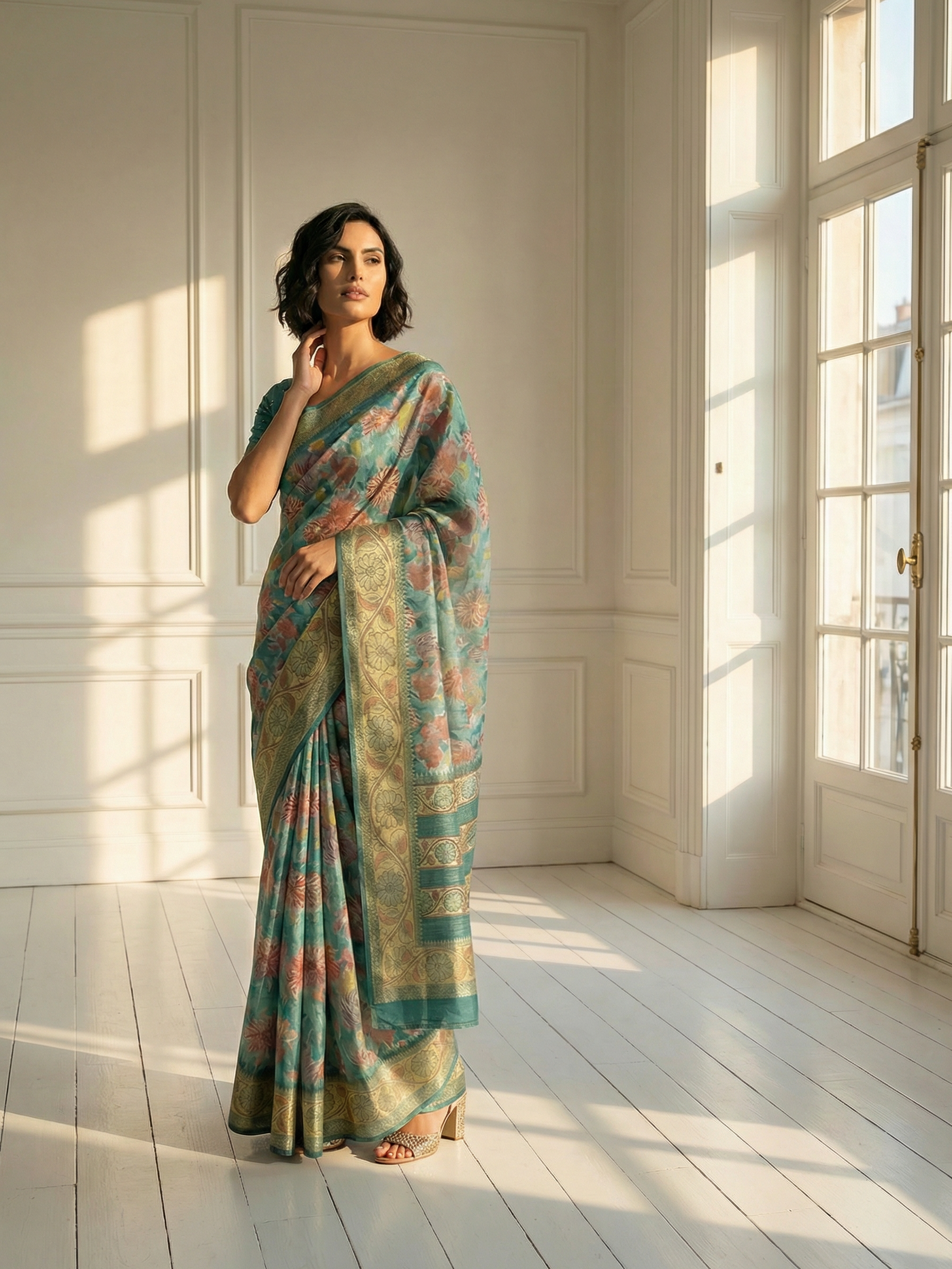 Nikita Floral Dola Silk Saree