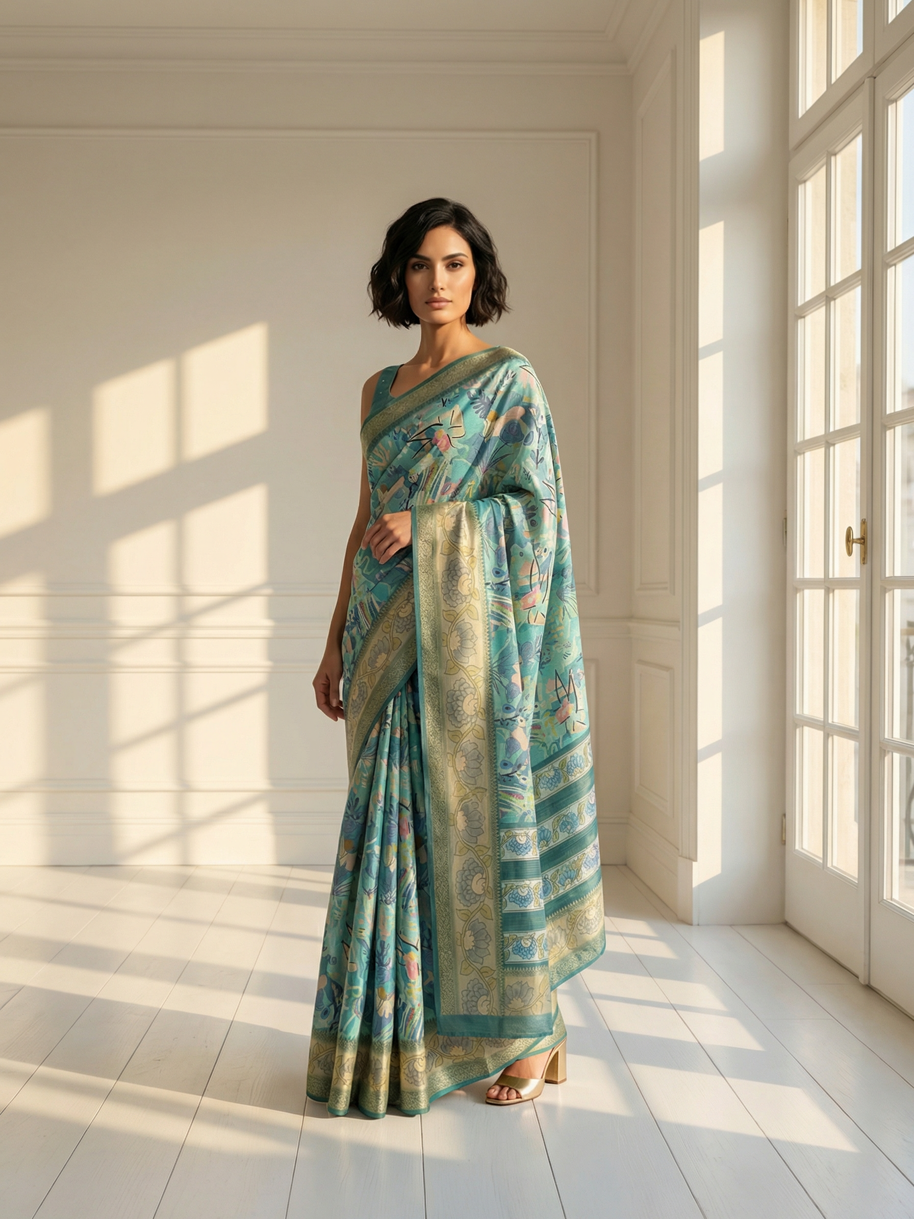Komal Blue Saree
