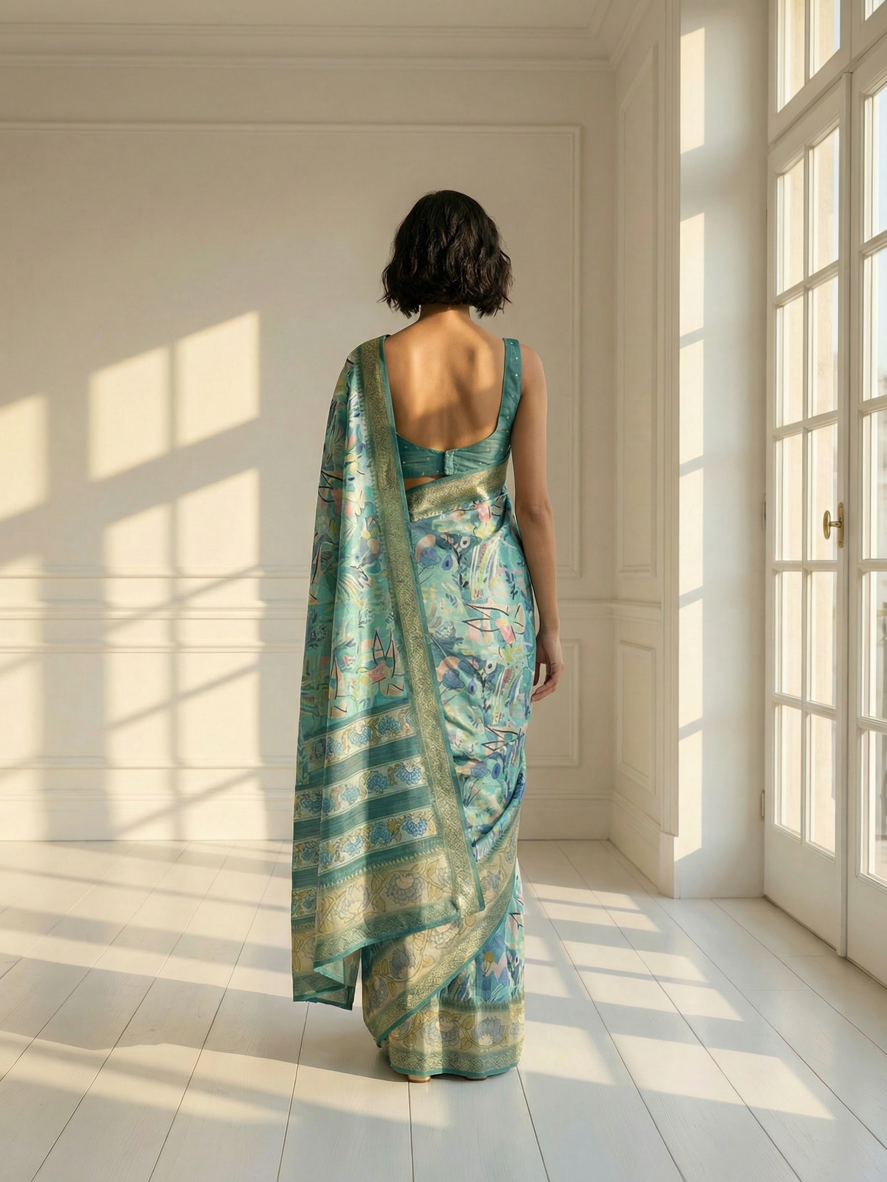 Komal Blue Saree
