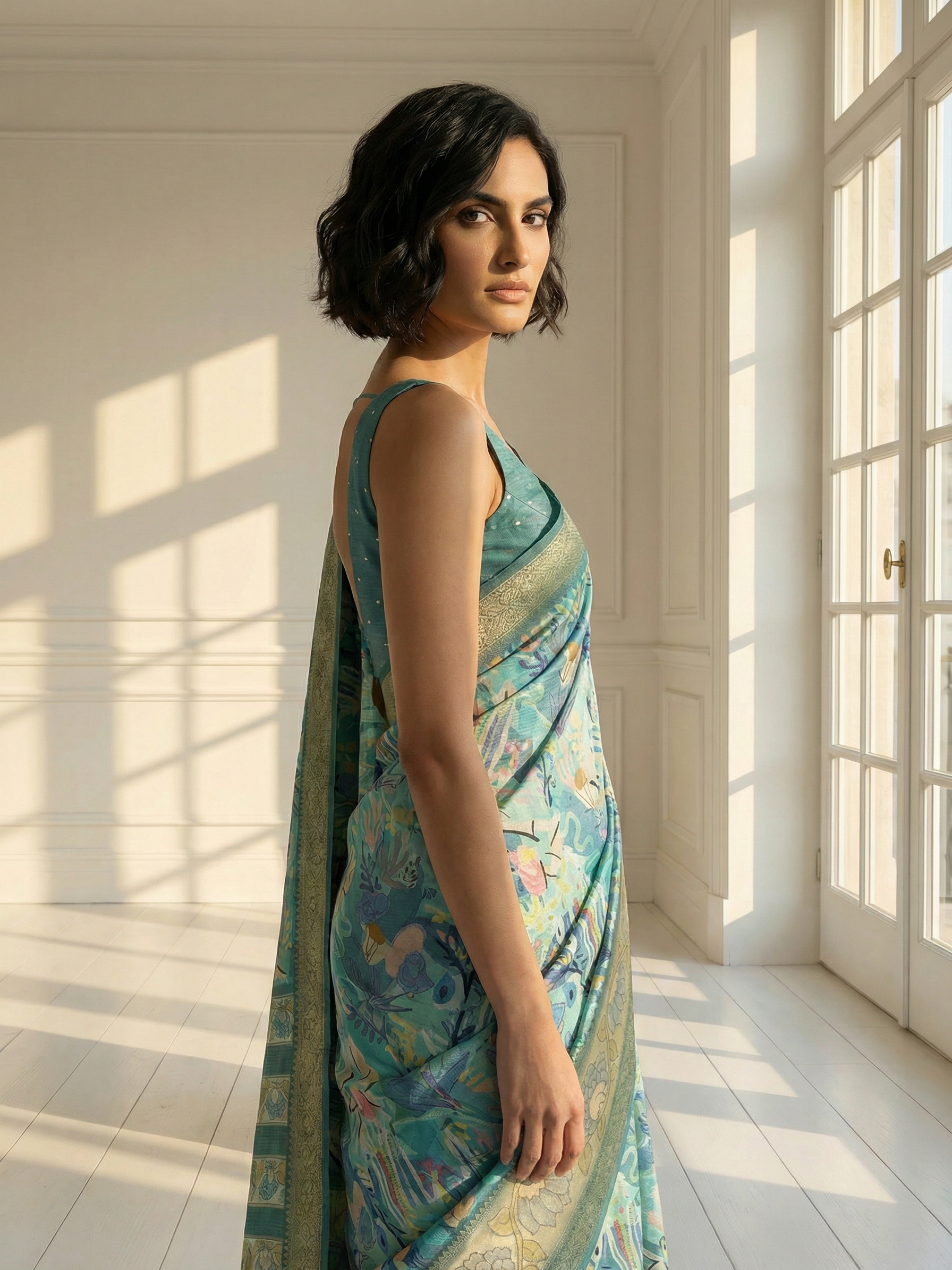 Komal Blue Saree